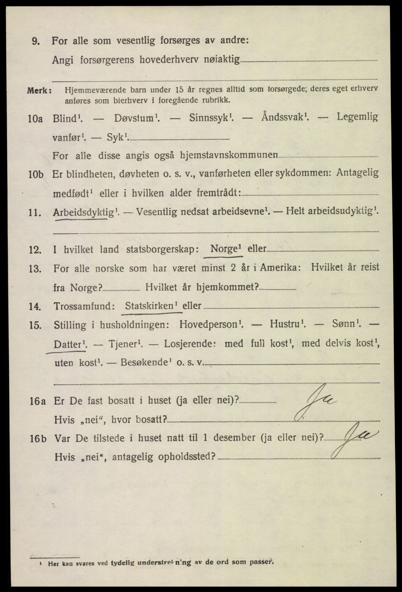 SAK, 1920 census for Dypvåg, 1920, p. 5402