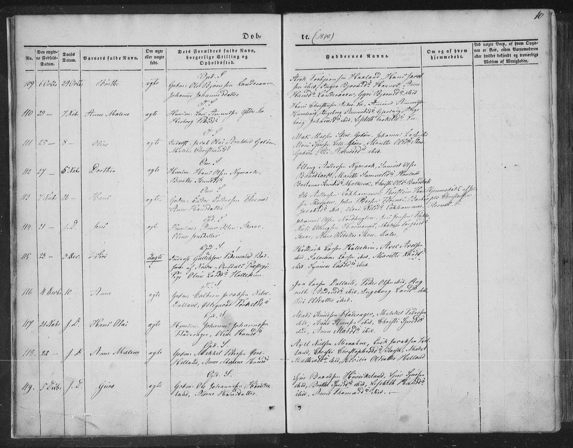 Tysnes sokneprestembete, AV/SAB-A-78601/H/Haa: Parish register (official) no. A 10, 1848-1859, p. 10