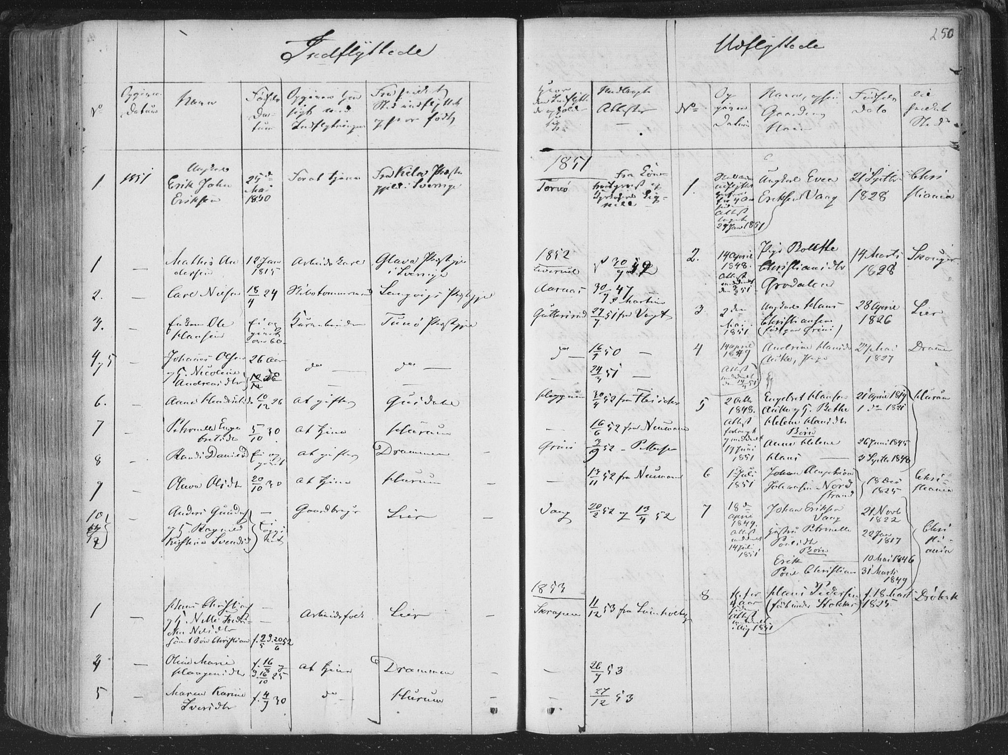 Røyken kirkebøker, AV/SAKO-A-241/F/Fa/L0005: Parish register (official) no. 5, 1833-1856, p. 250