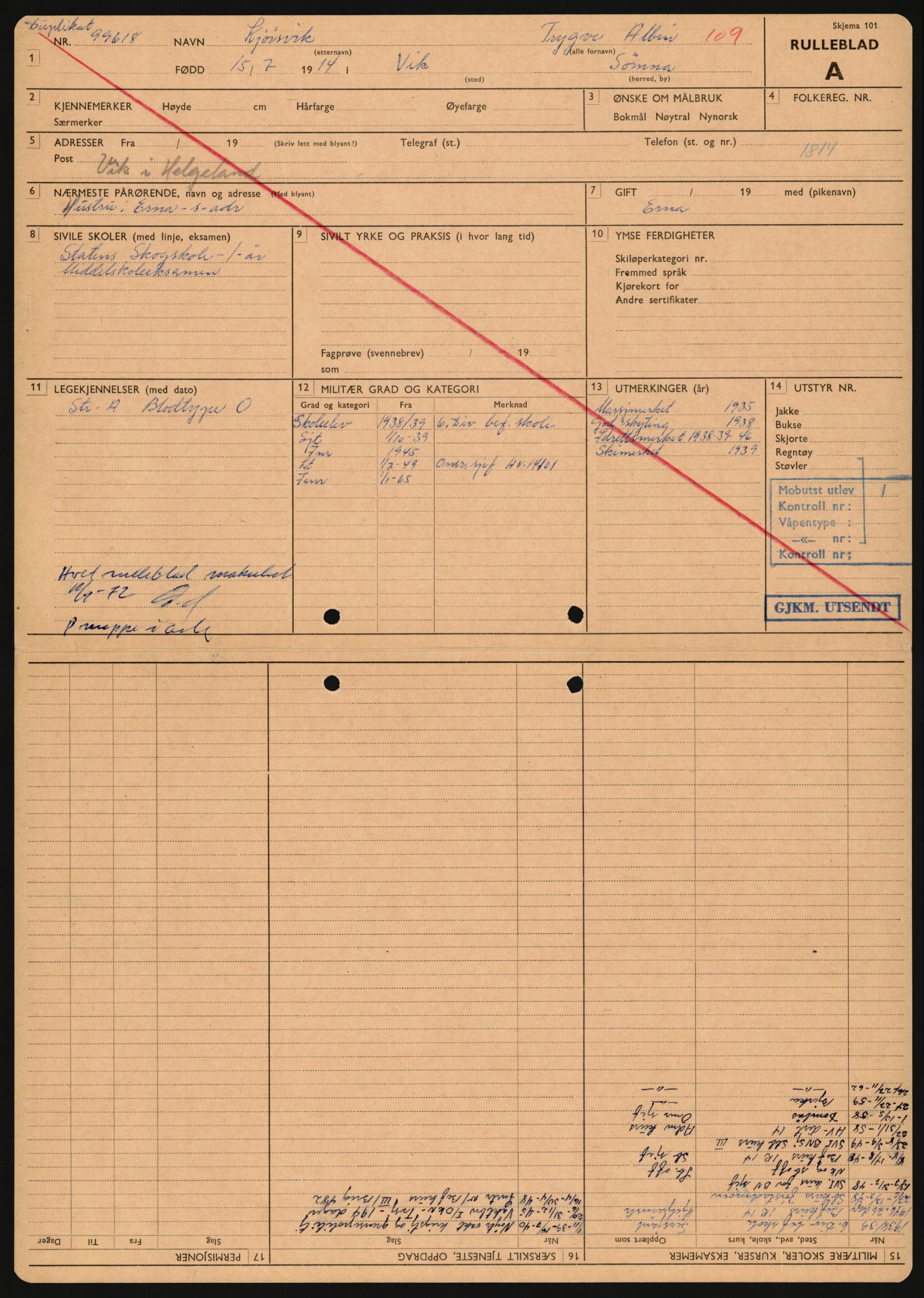 Forsvaret, Sør-Hålogaland landforsvar, AV/RA-RAFA-2552/P/Pa/L0302: Personellmapper for slettet personell, yrkesbefal og vernepliktig befal, født 1913-1916, 1932-1976, p. 215