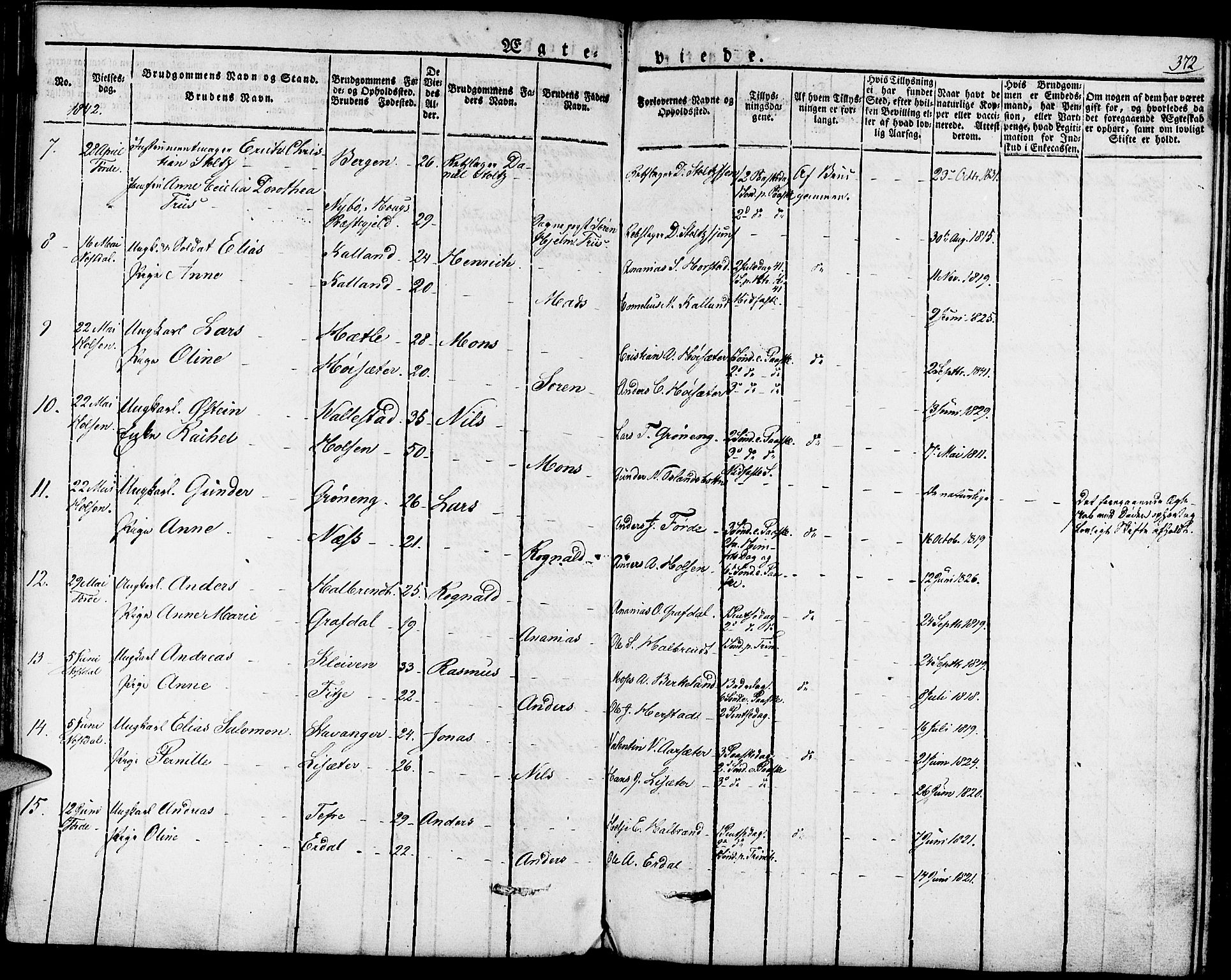 Førde sokneprestembete, AV/SAB-A-79901/H/Haa/Haaa/L0006: Parish register (official) no. A 6, 1821-1842, p. 372