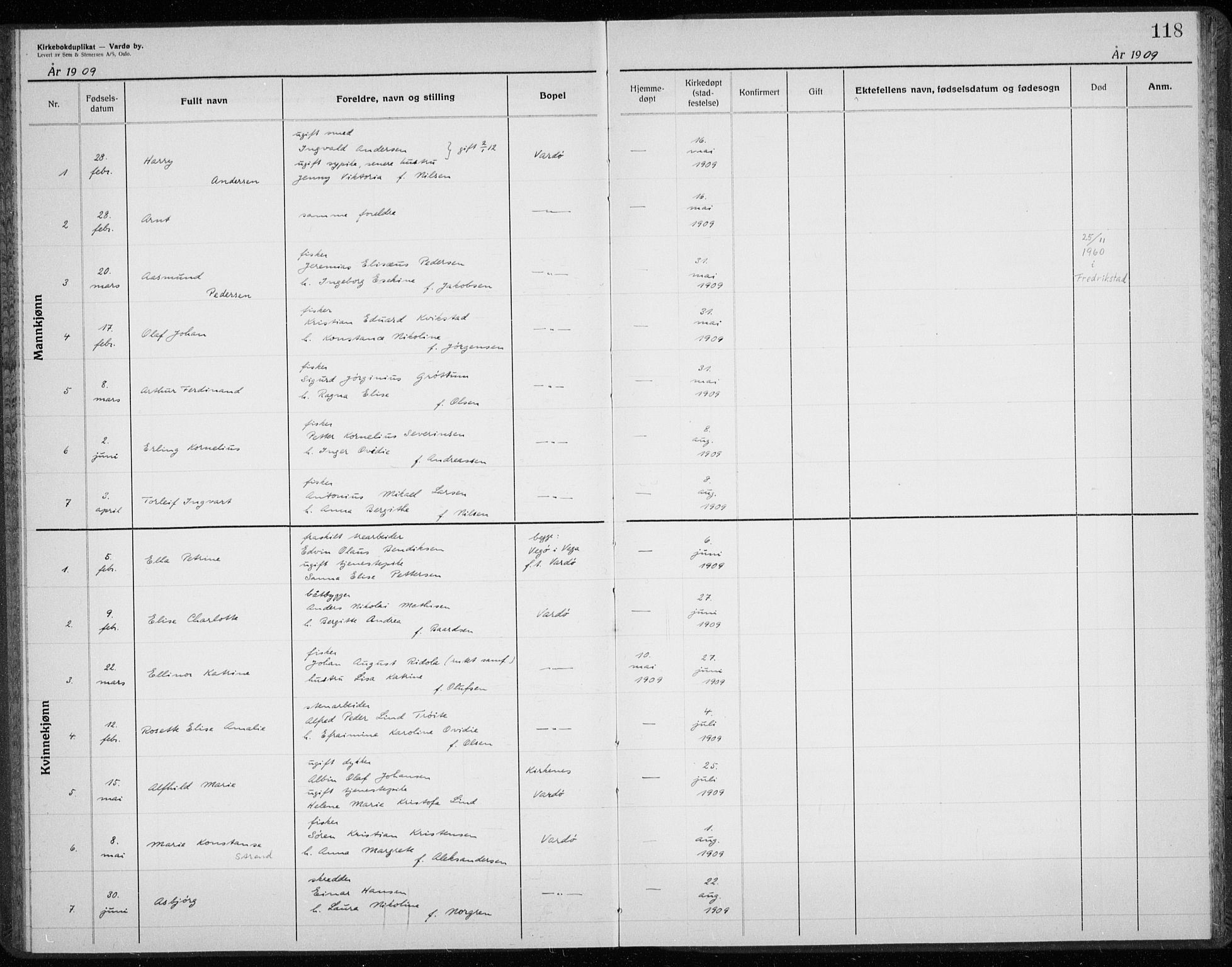 Vardø sokneprestkontor, SATØ/S-1332/H/Hc/L0001kirkerekon: Other parish register no. 1, 1900-1914, p. 118