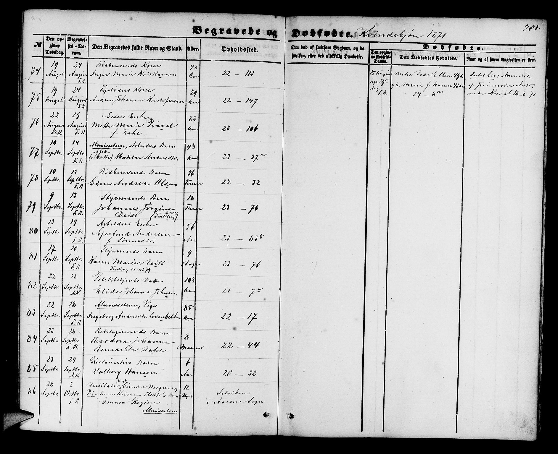 Korskirken sokneprestembete, AV/SAB-A-76101/H/Hab: Parish register (copy) no. E 2, 1851-1871, p. 281