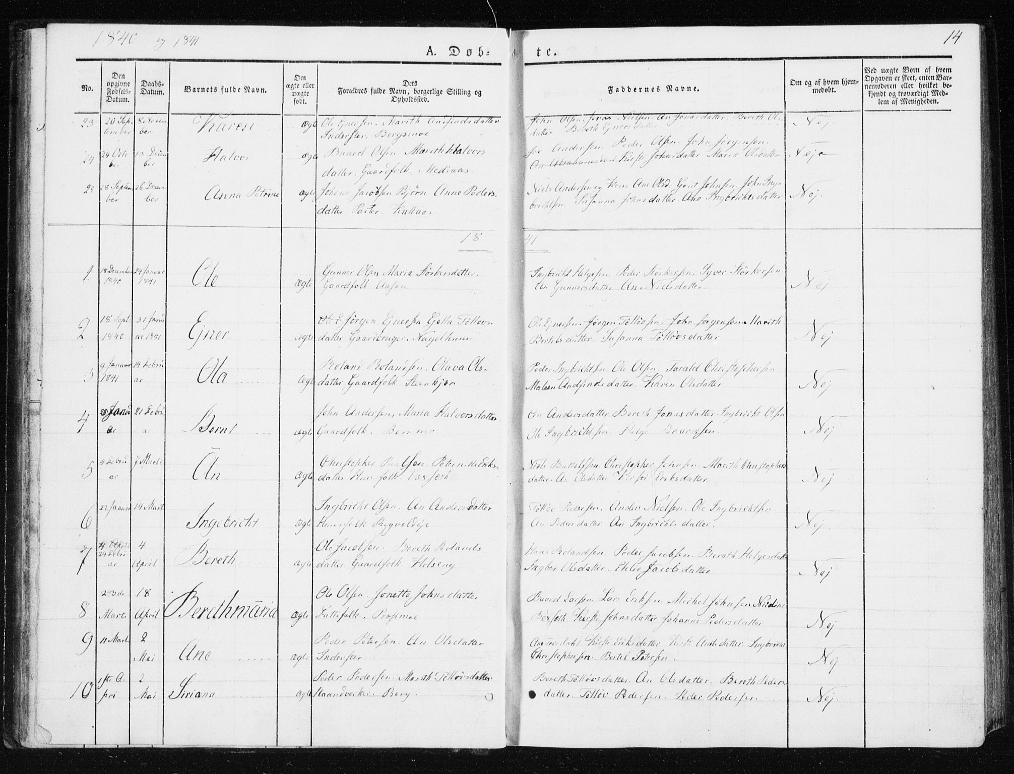 Ministerialprotokoller, klokkerbøker og fødselsregistre - Nord-Trøndelag, SAT/A-1458/749/L0470: Parish register (official) no. 749A04, 1834-1853, p. 14