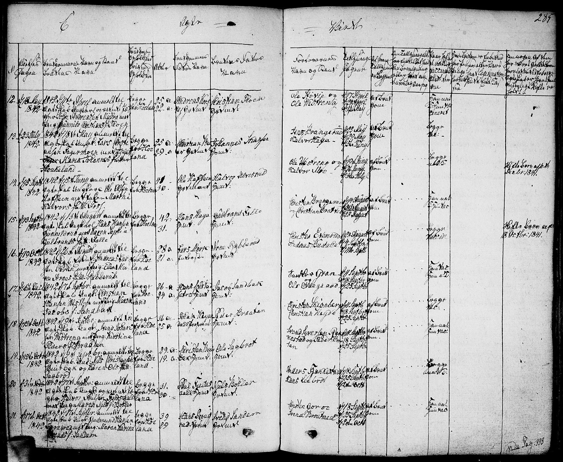 Høland prestekontor Kirkebøker, AV/SAO-A-10346a/F/Fa/L0008: Parish register (official) no. I 8, 1827-1845, p. 285