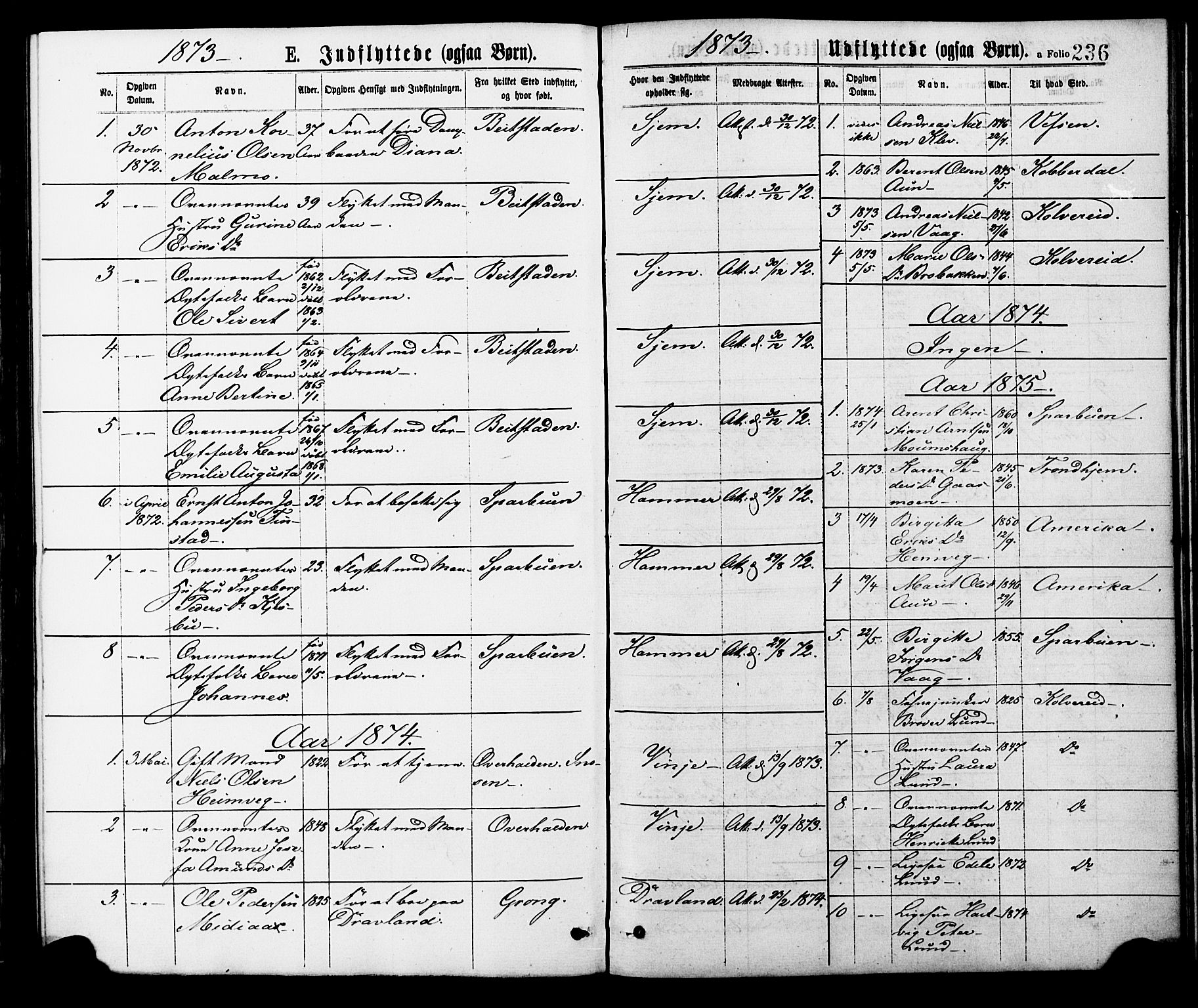 Ministerialprotokoller, klokkerbøker og fødselsregistre - Nord-Trøndelag, SAT/A-1458/749/L0473: Parish register (official) no. 749A07, 1873-1887, p. 236