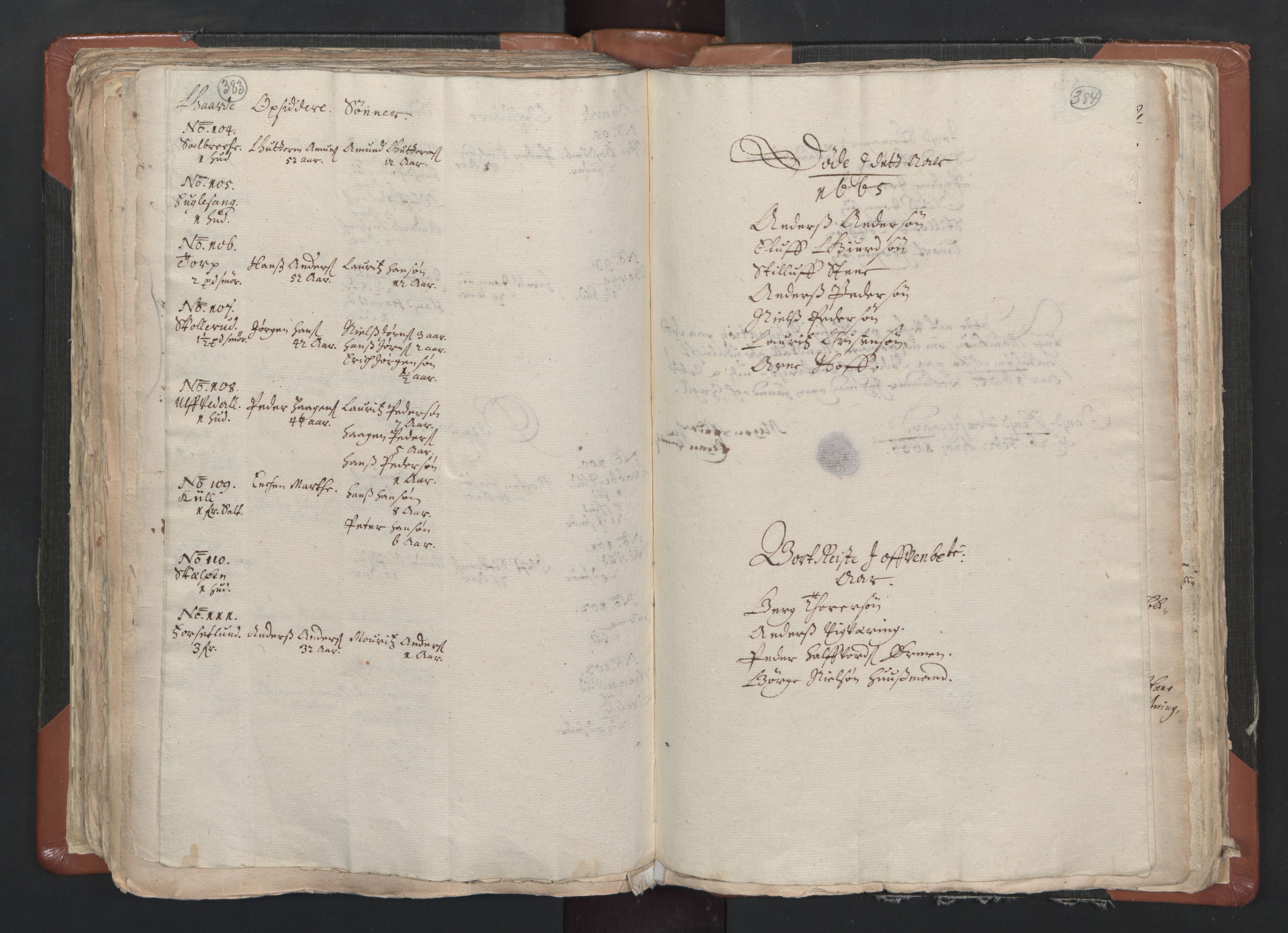 RA, Vicar's Census 1664-1666, no. 1: Nedre Borgesyssel deanery, 1664-1666, p. 383-384