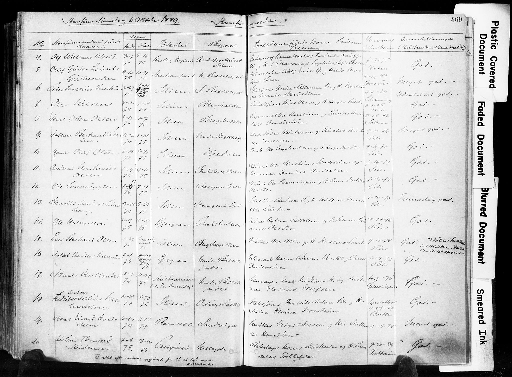 Skien kirkebøker, SAKO/A-302/F/Fa/L0009: Parish register (official) no. 9, 1878-1890, p. 469