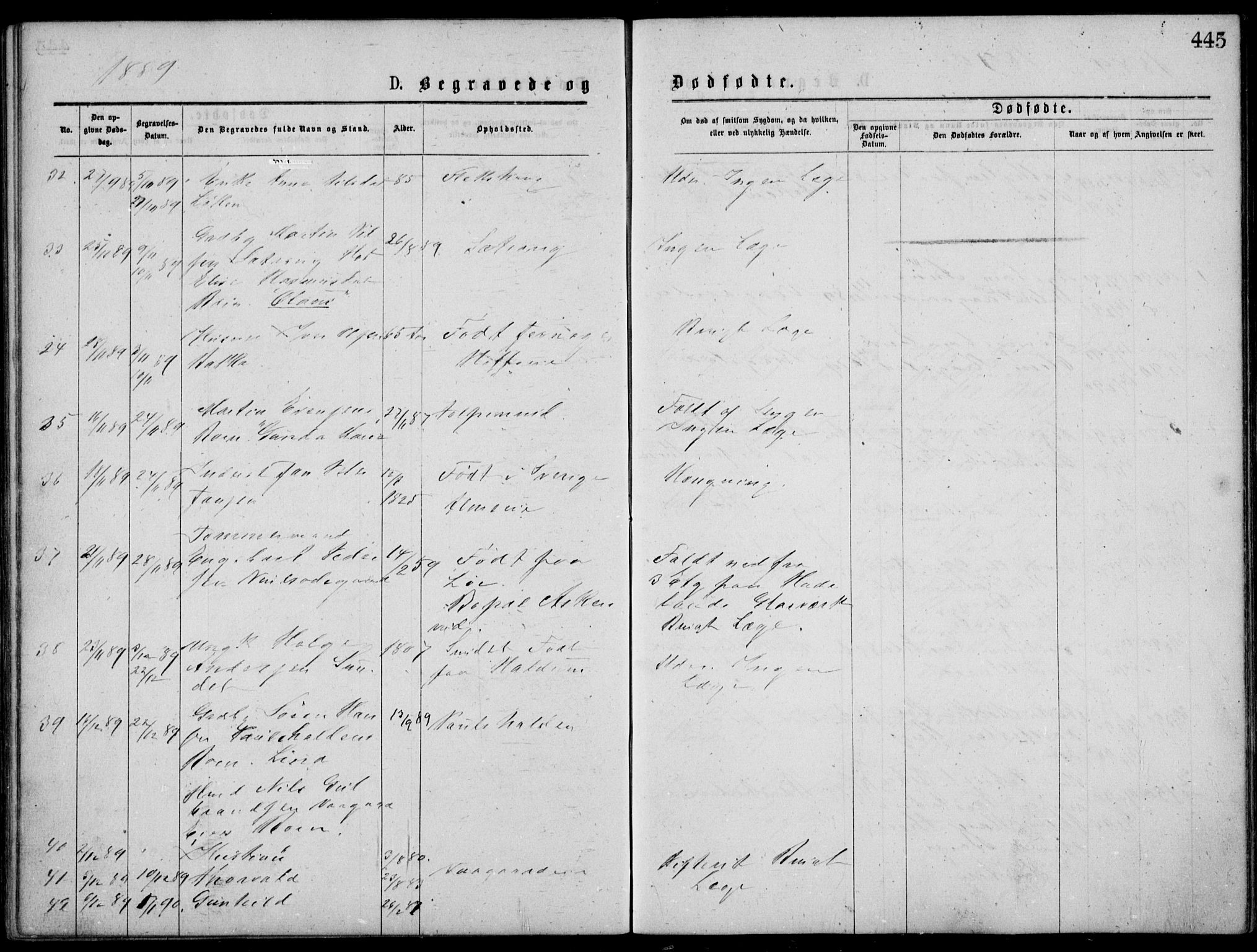 Norderhov kirkebøker, SAKO/A-237/G/Gb/L0001: Parish register (copy) no. II 1, 1876-1899, p. 445
