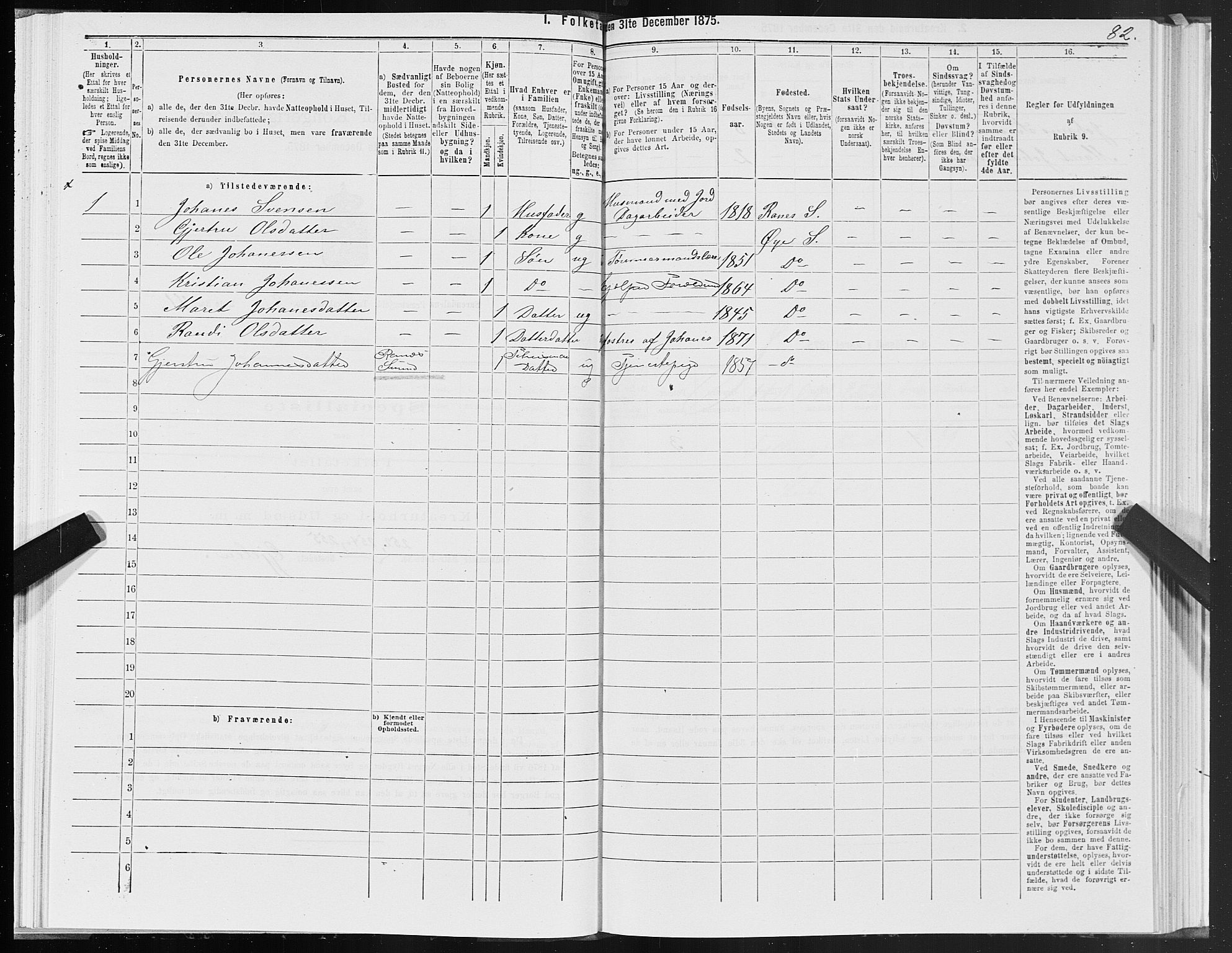 SAT, 1875 census for 1566P Surnadal, 1875, p. 4082