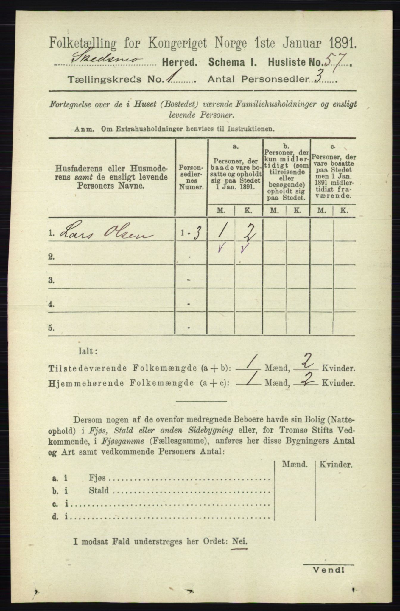 RA, 1891 census for 0231 Skedsmo, 1891, p. 86