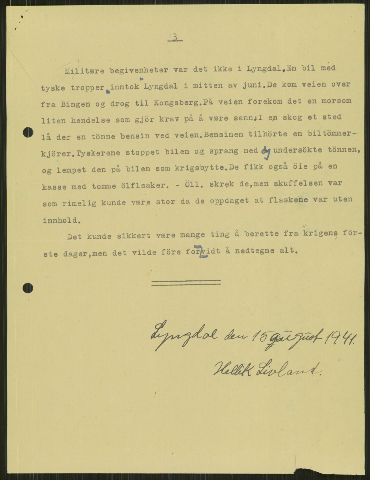 Forsvaret, Forsvarets krigshistoriske avdeling, AV/RA-RAFA-2017/Y/Ya/L0014: II-C-11-31 - Fylkesmenn.  Rapporter om krigsbegivenhetene 1940., 1940, p. 326