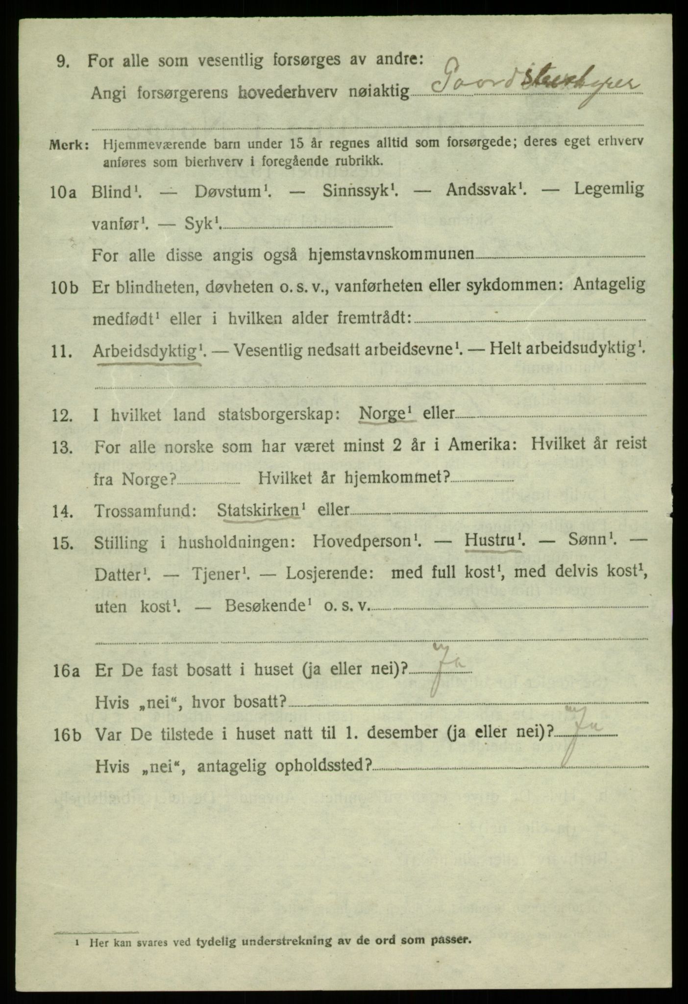 SAB, 1920 census for Alversund, 1920, p. 8249