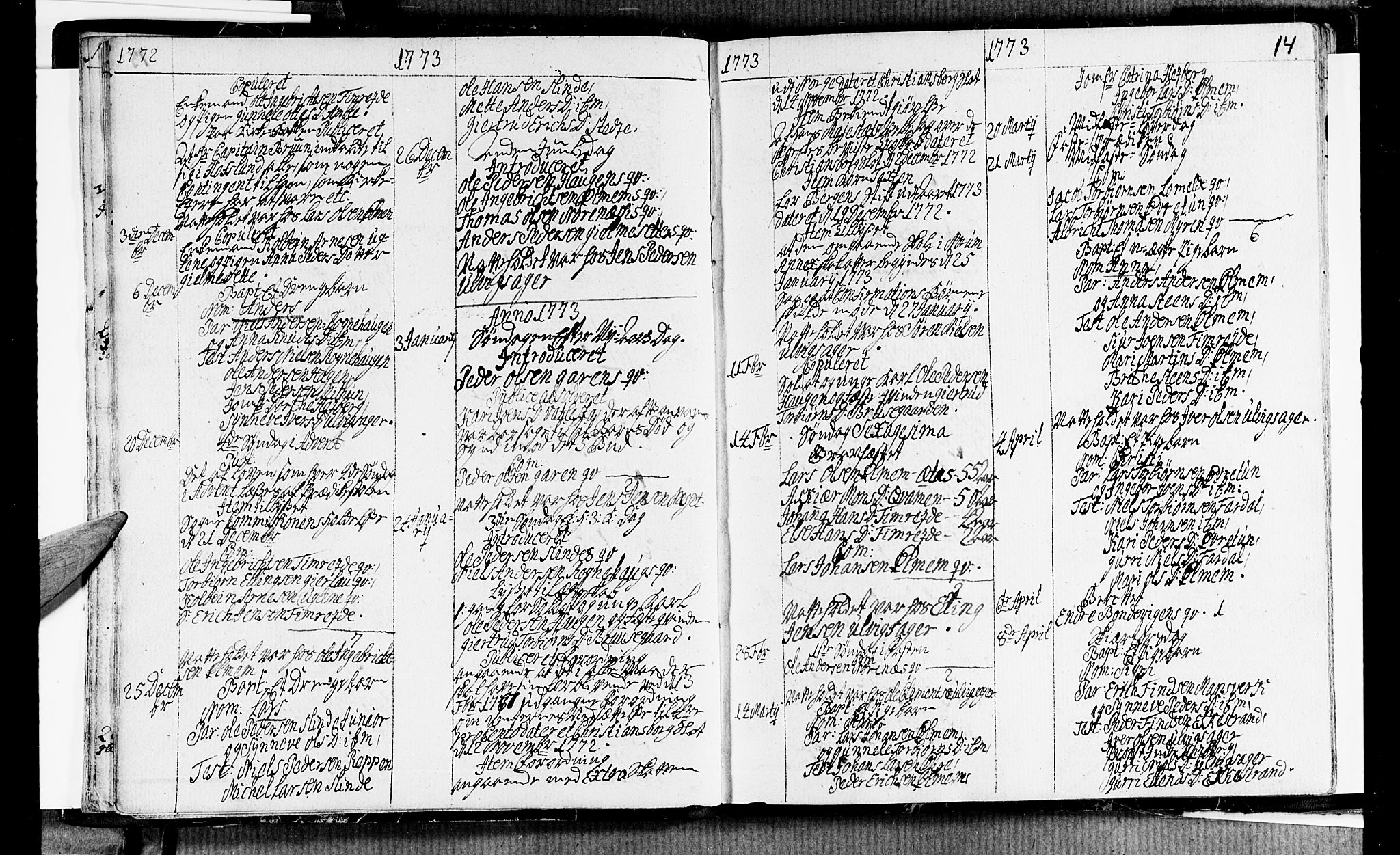 Sogndal sokneprestembete, SAB/A-81301/H/Haa/Haaa/L0006: Parish register (official) no. A 6, 1770-1782, p. 14