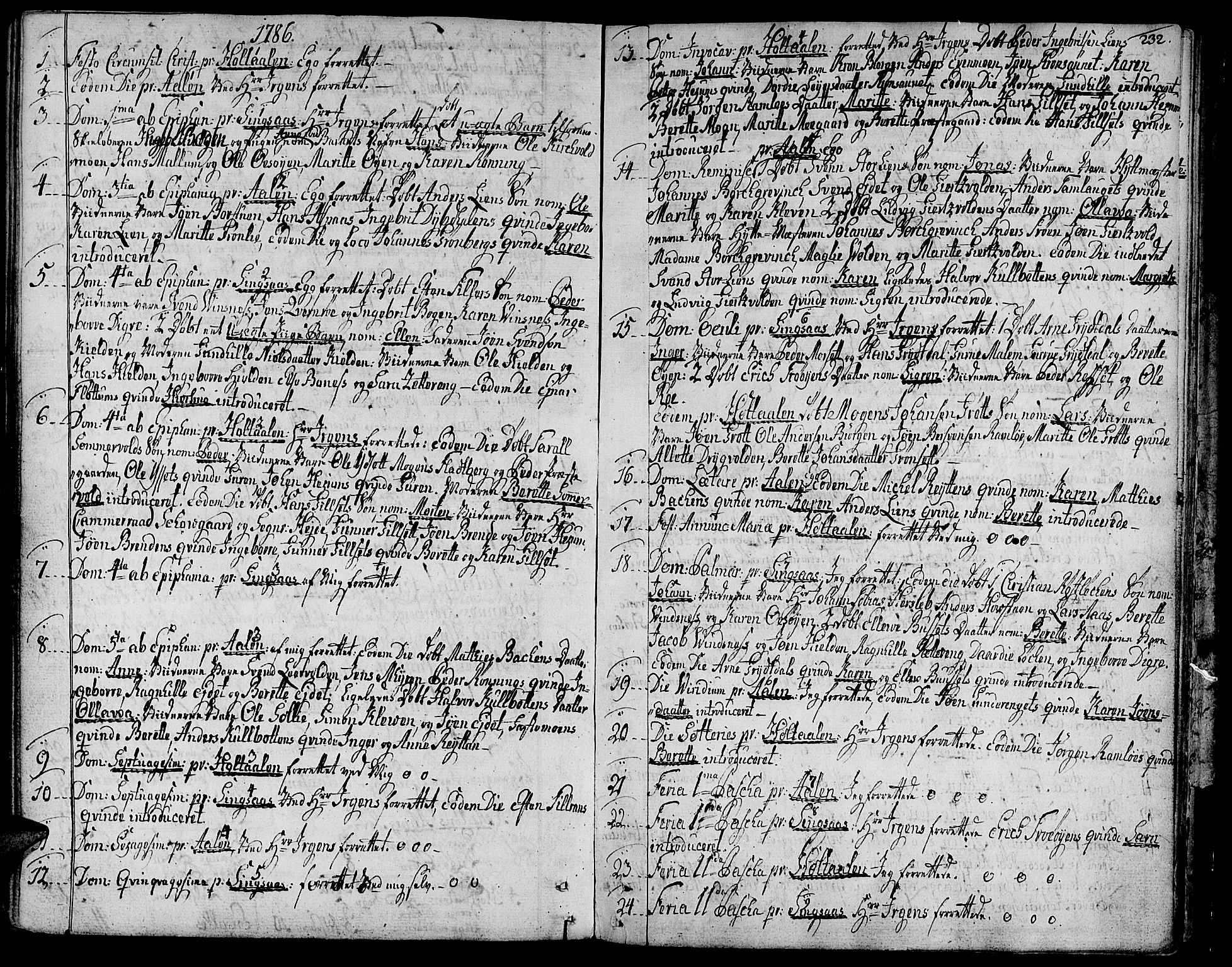 Ministerialprotokoller, klokkerbøker og fødselsregistre - Sør-Trøndelag, SAT/A-1456/685/L0952: Parish register (official) no. 685A01, 1745-1804, p. 232