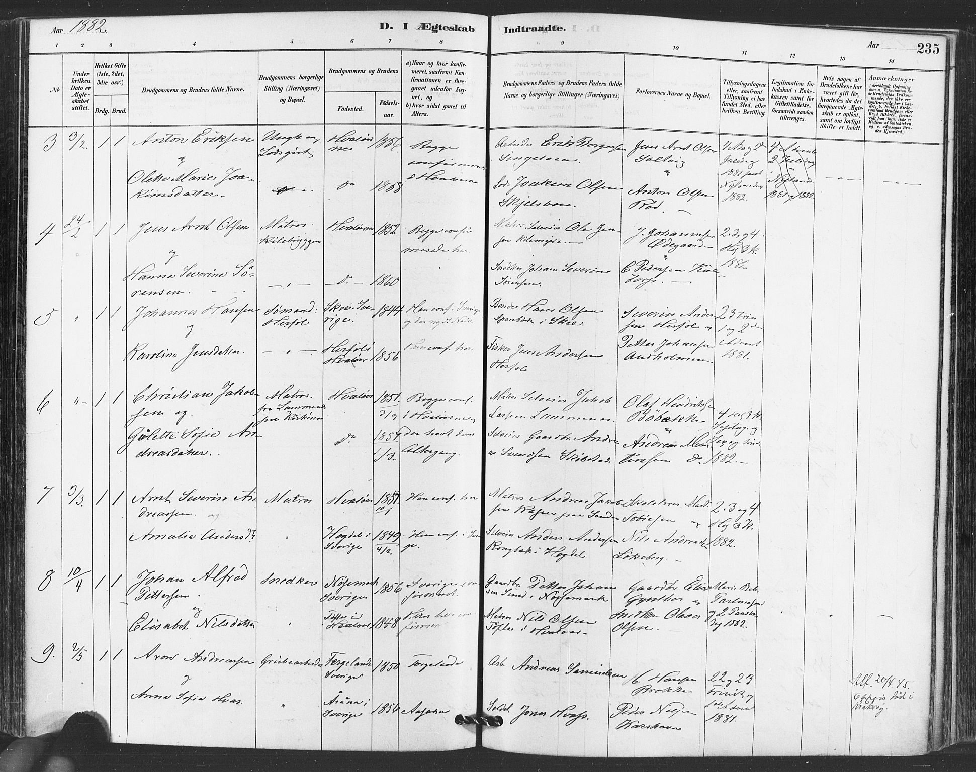 Hvaler prestekontor Kirkebøker, AV/SAO-A-2001/F/Fa/L0008: Parish register (official) no. I 8, 1878-1895, p. 235