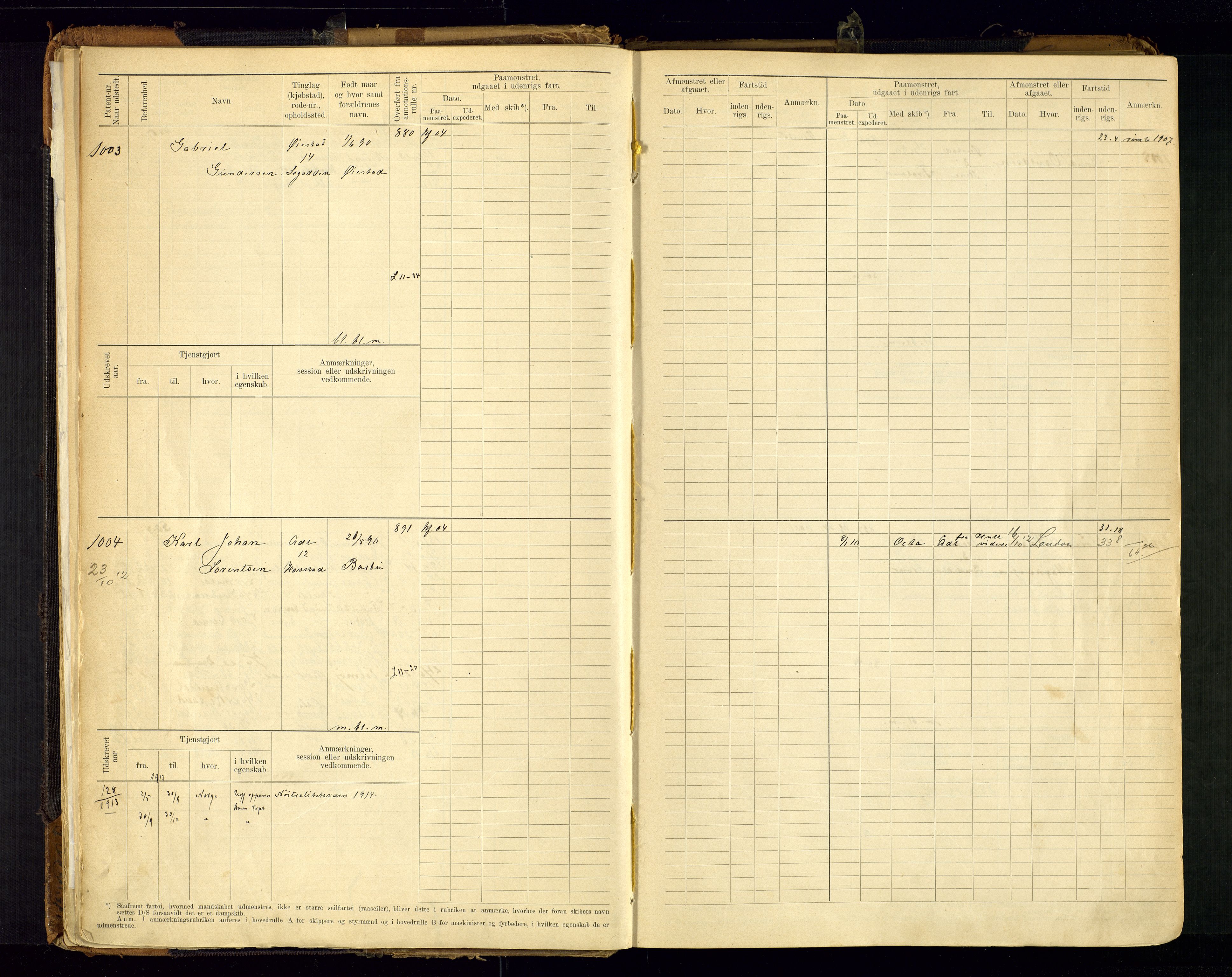 Arendal mønstringskrets, SAK/2031-0012/F/Fb/L0021: Hovedrulle A nr 969-1465, S-19, 1910-1914, p. 22