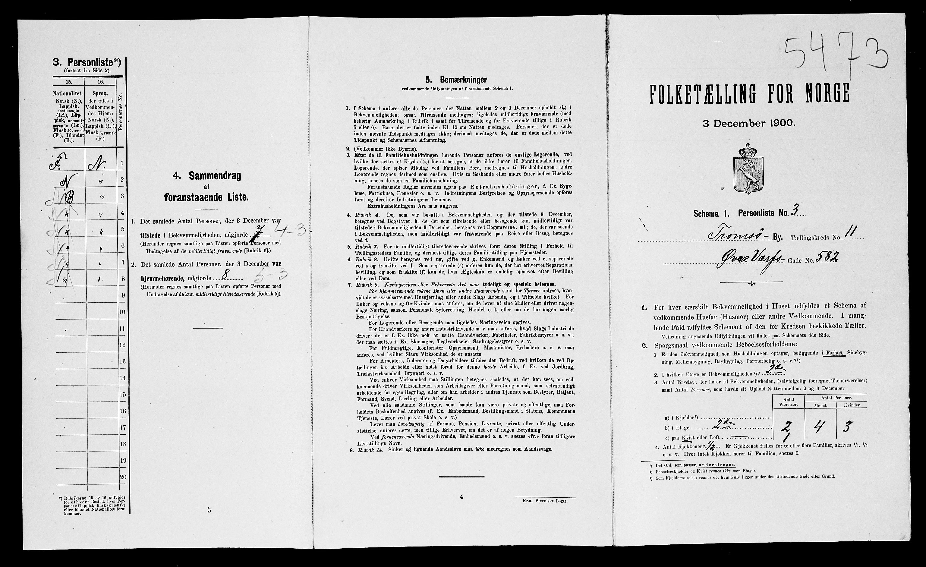 SATØ, 1900 census for Tromsø, 1900, p. 3251