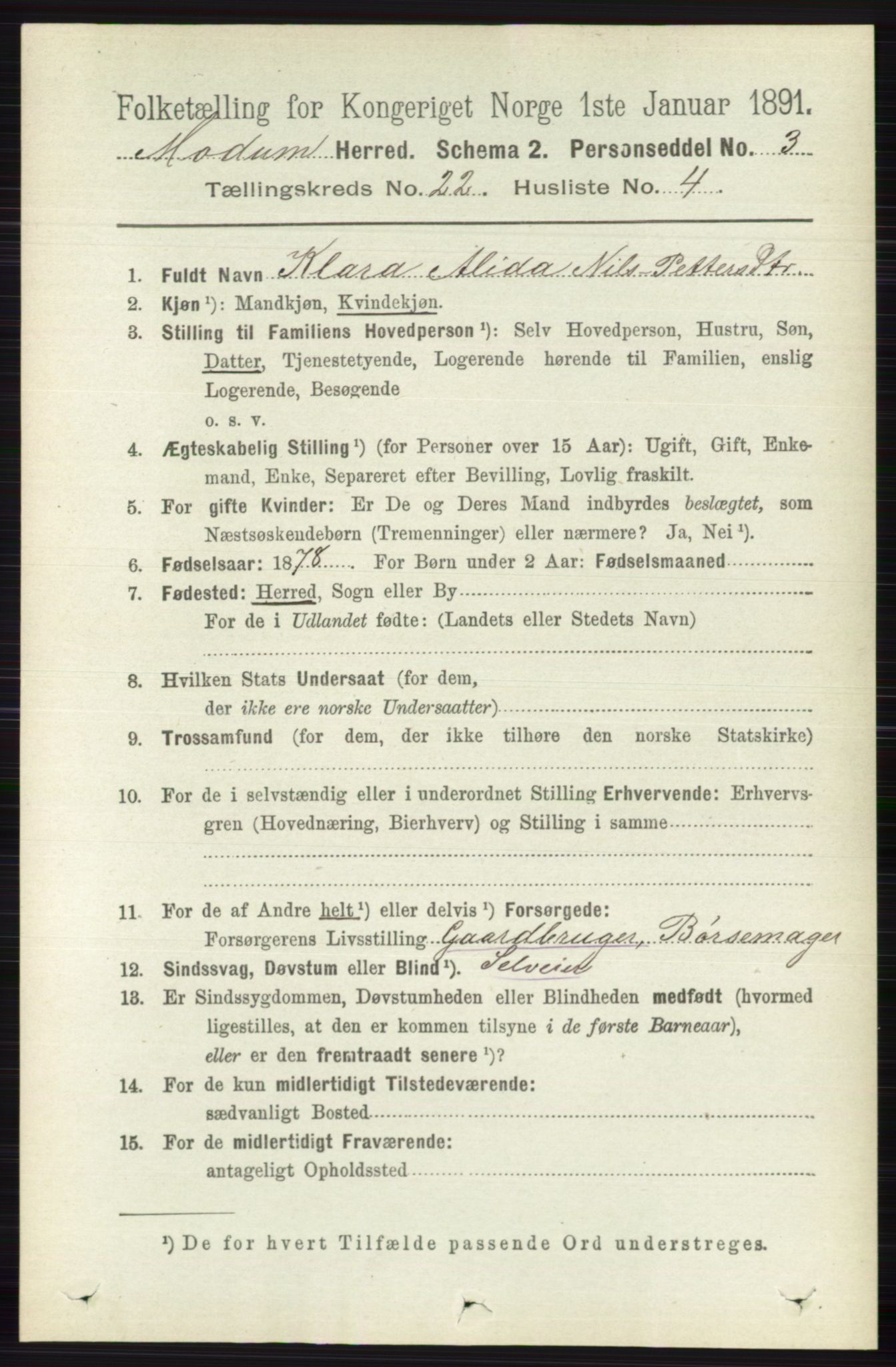 RA, 1891 census for 0623 Modum, 1891, p. 8408