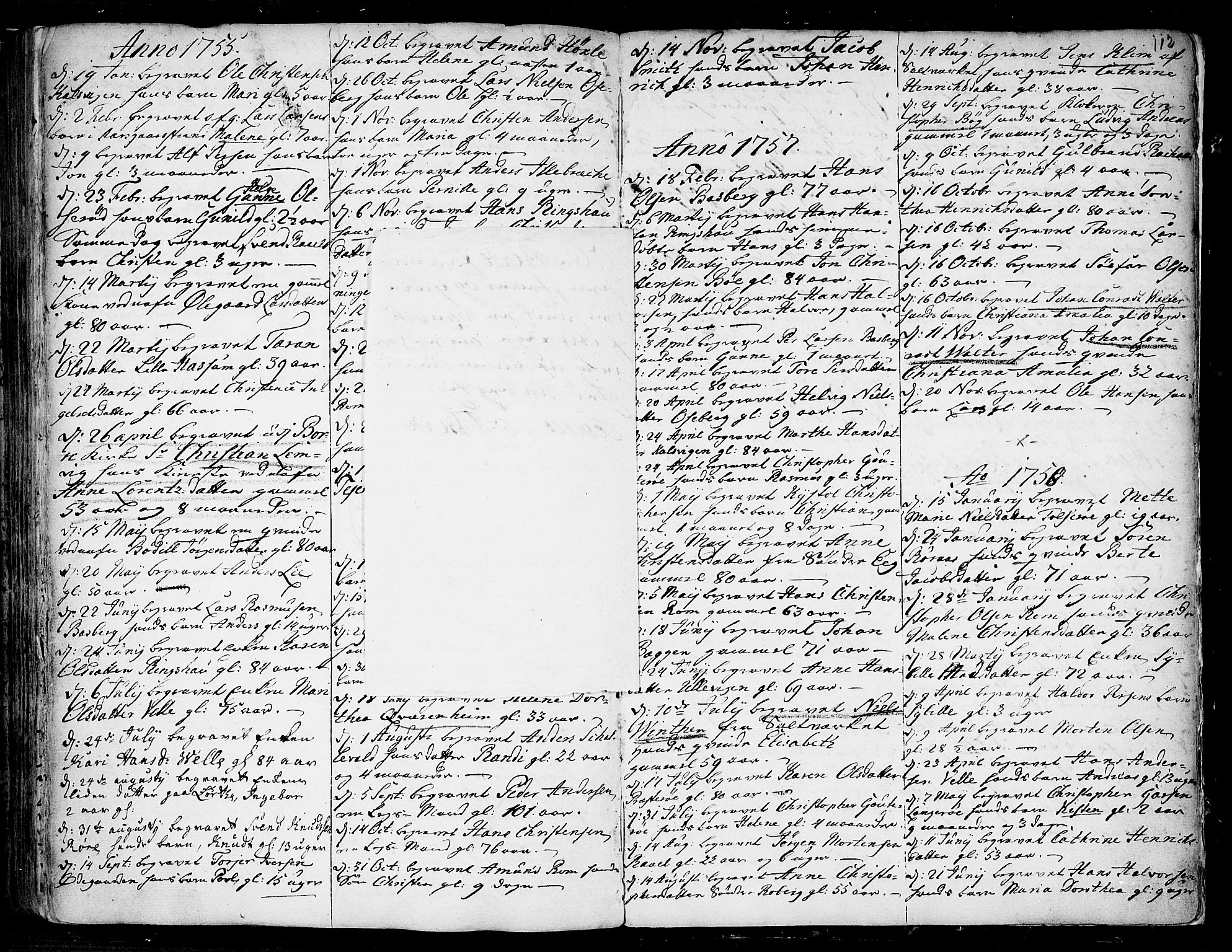 Sem kirkebøker, SAKO/A-5/F/Fb/L0001: Parish register (official) no. II 1, 1702-1764, p. 112