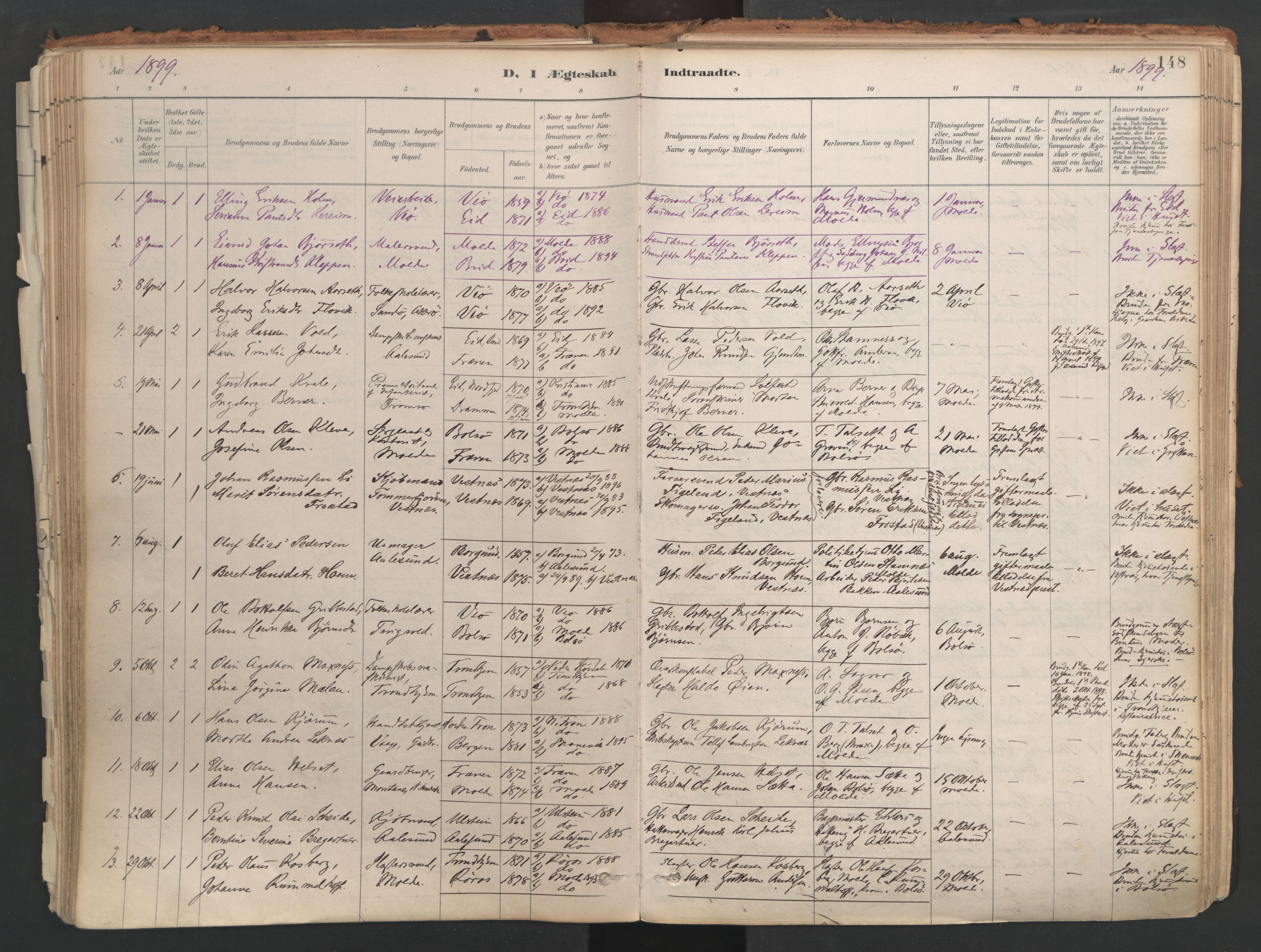 Ministerialprotokoller, klokkerbøker og fødselsregistre - Møre og Romsdal, AV/SAT-A-1454/558/L0692: Parish register (official) no. 558A06, 1887-1971, p. 148