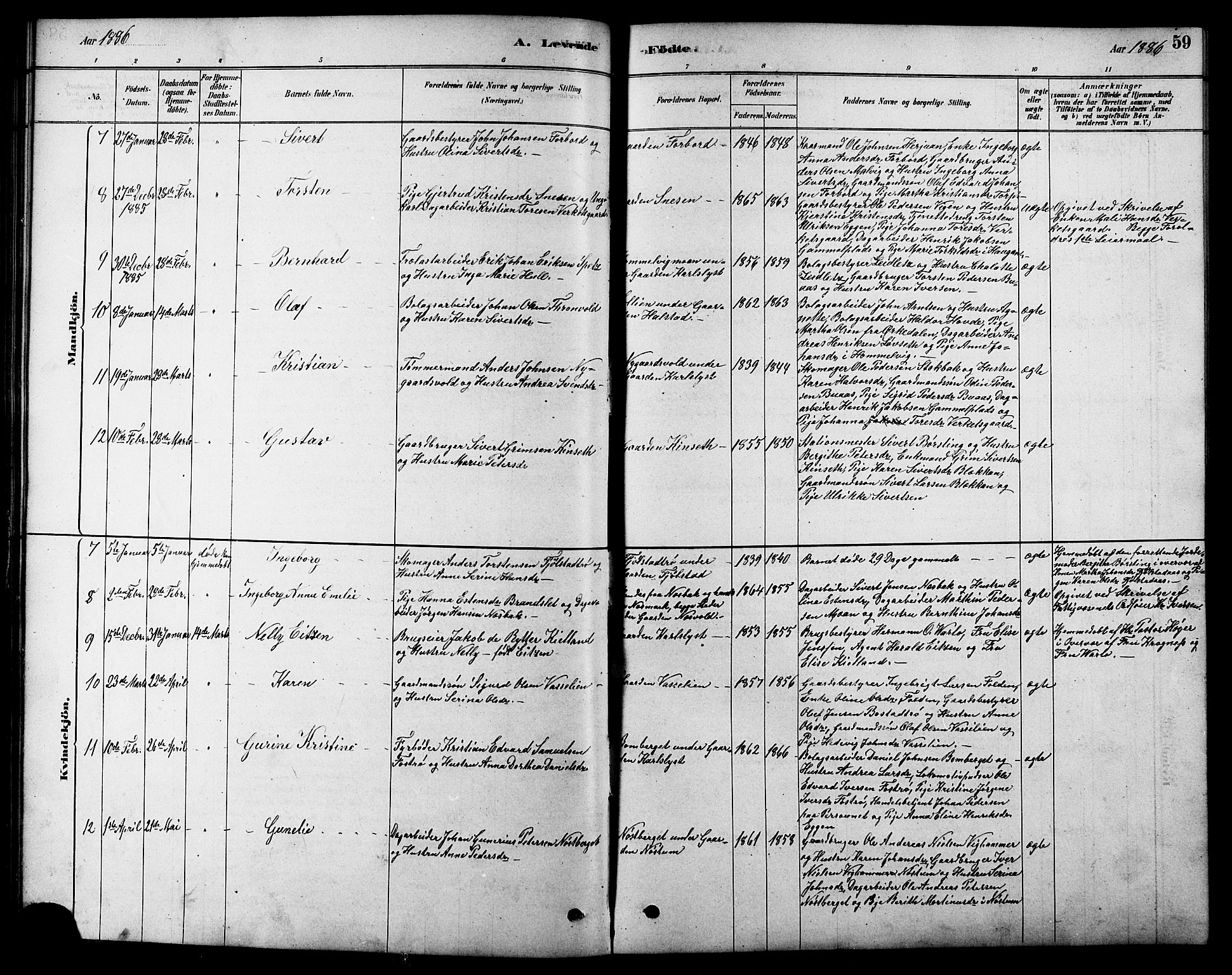Ministerialprotokoller, klokkerbøker og fødselsregistre - Sør-Trøndelag, SAT/A-1456/616/L0423: Parish register (copy) no. 616C06, 1878-1903, p. 59