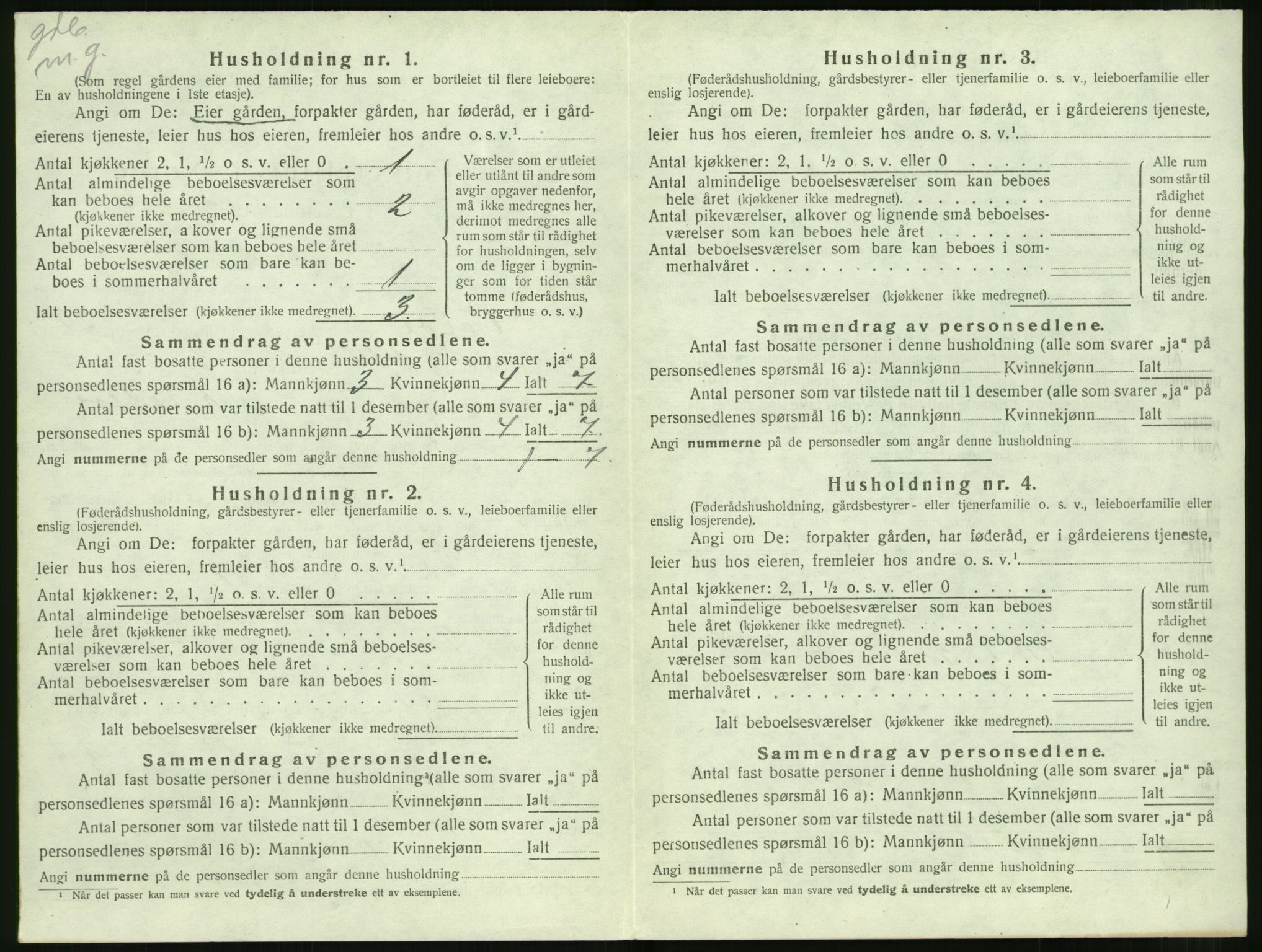 SAT, 1920 census for Volda, 1920, p. 1747