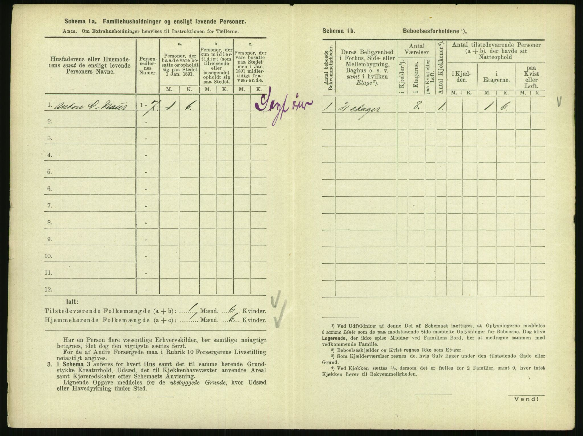 RA, 1891 census for 0801 Kragerø, 1891, p. 797