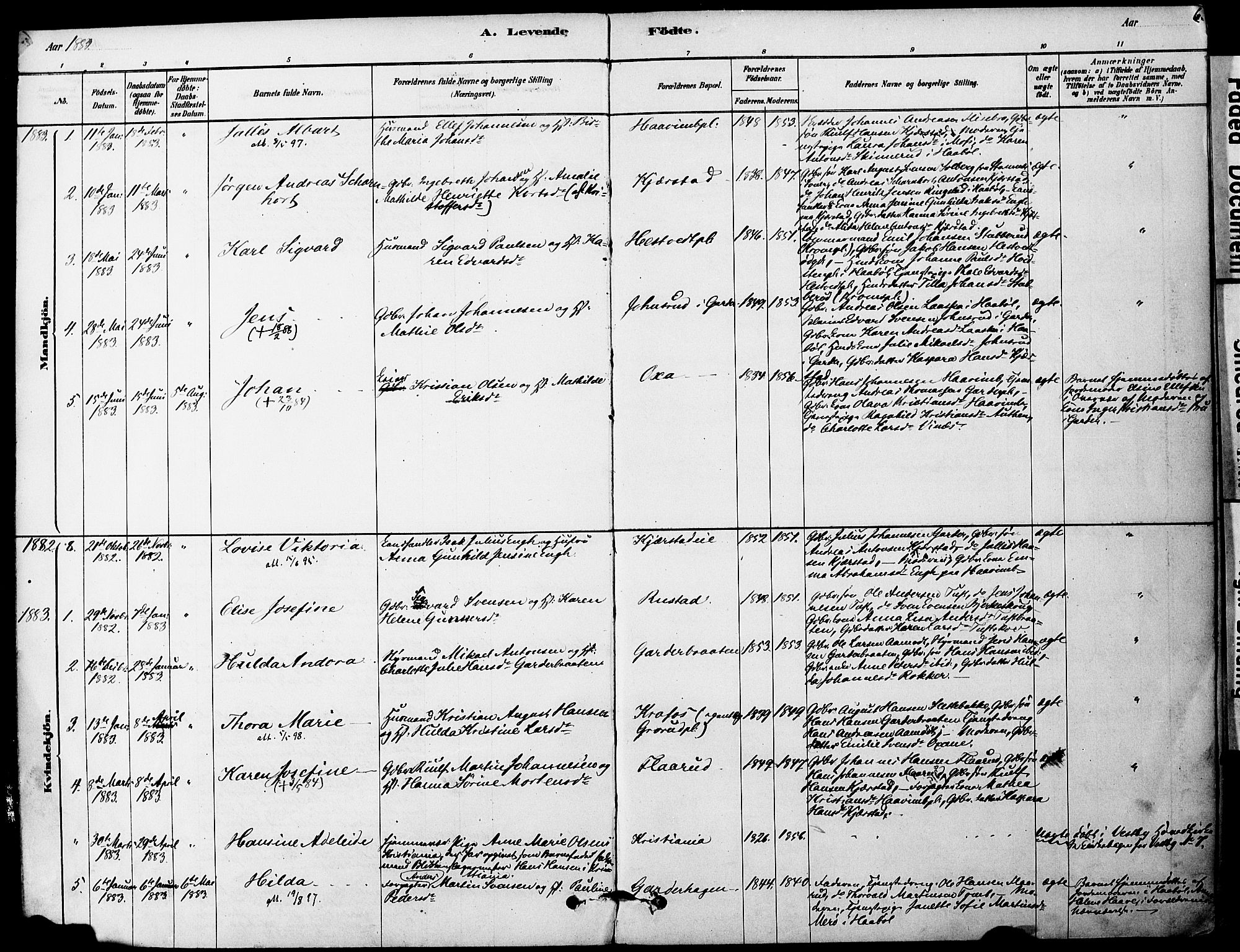 Vestby prestekontor Kirkebøker, SAO/A-10893/F/Fa/L0011: Parish register (official) no. I 11, 1878-1913, p. 6