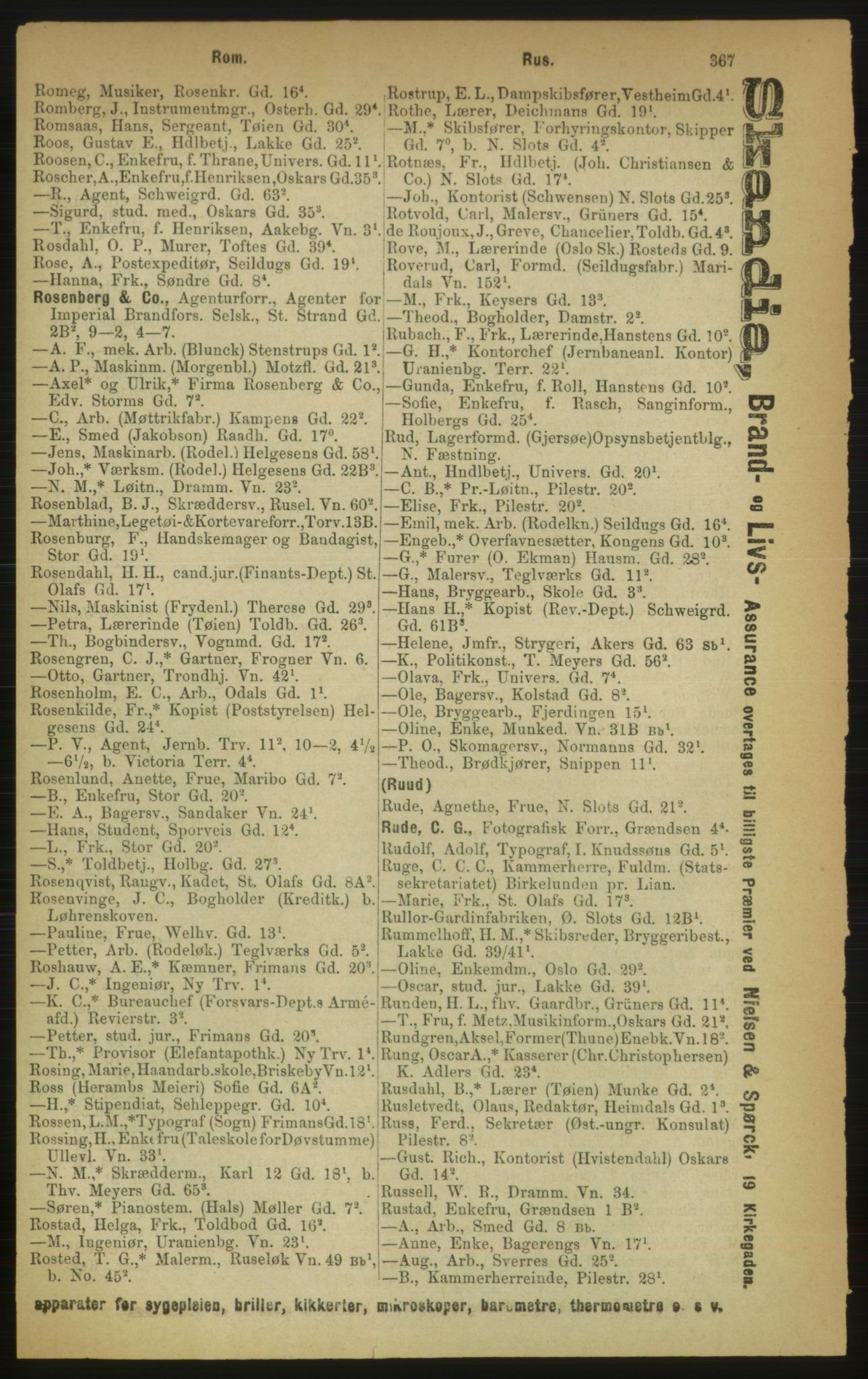 Kristiania/Oslo adressebok, PUBL/-, 1888, p. 367