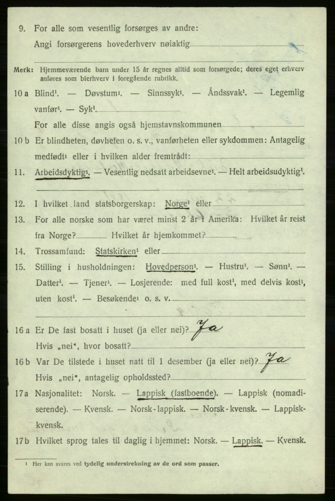 SATØ, 1920 census for Nesseby, 1920, p. 2455