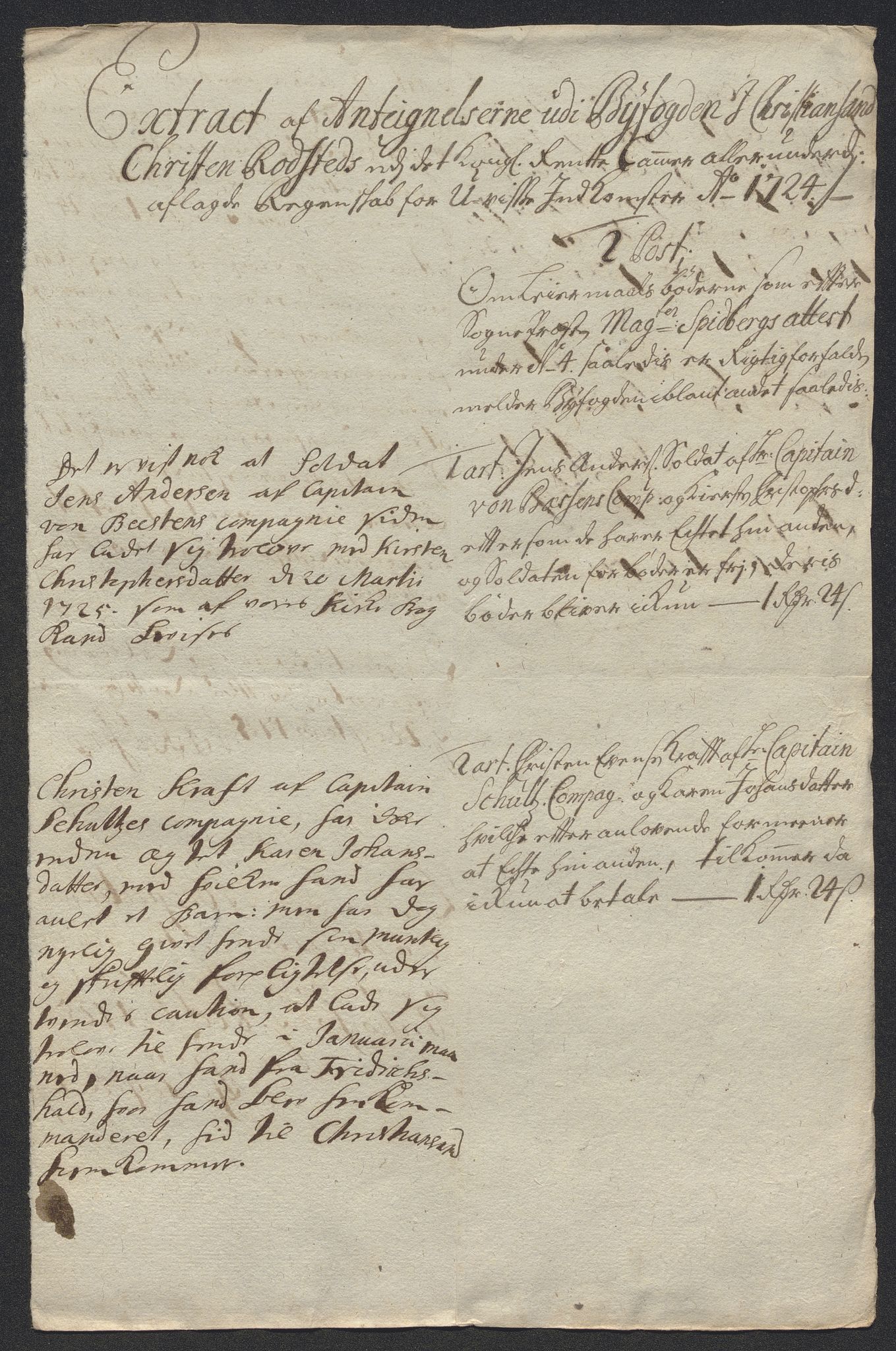 Rentekammeret inntil 1814, Reviderte regnskaper, Byregnskaper, AV/RA-EA-4066/R/Rm/L0286: [M19] Sikt og sakefall, 1719-1727, p. 361