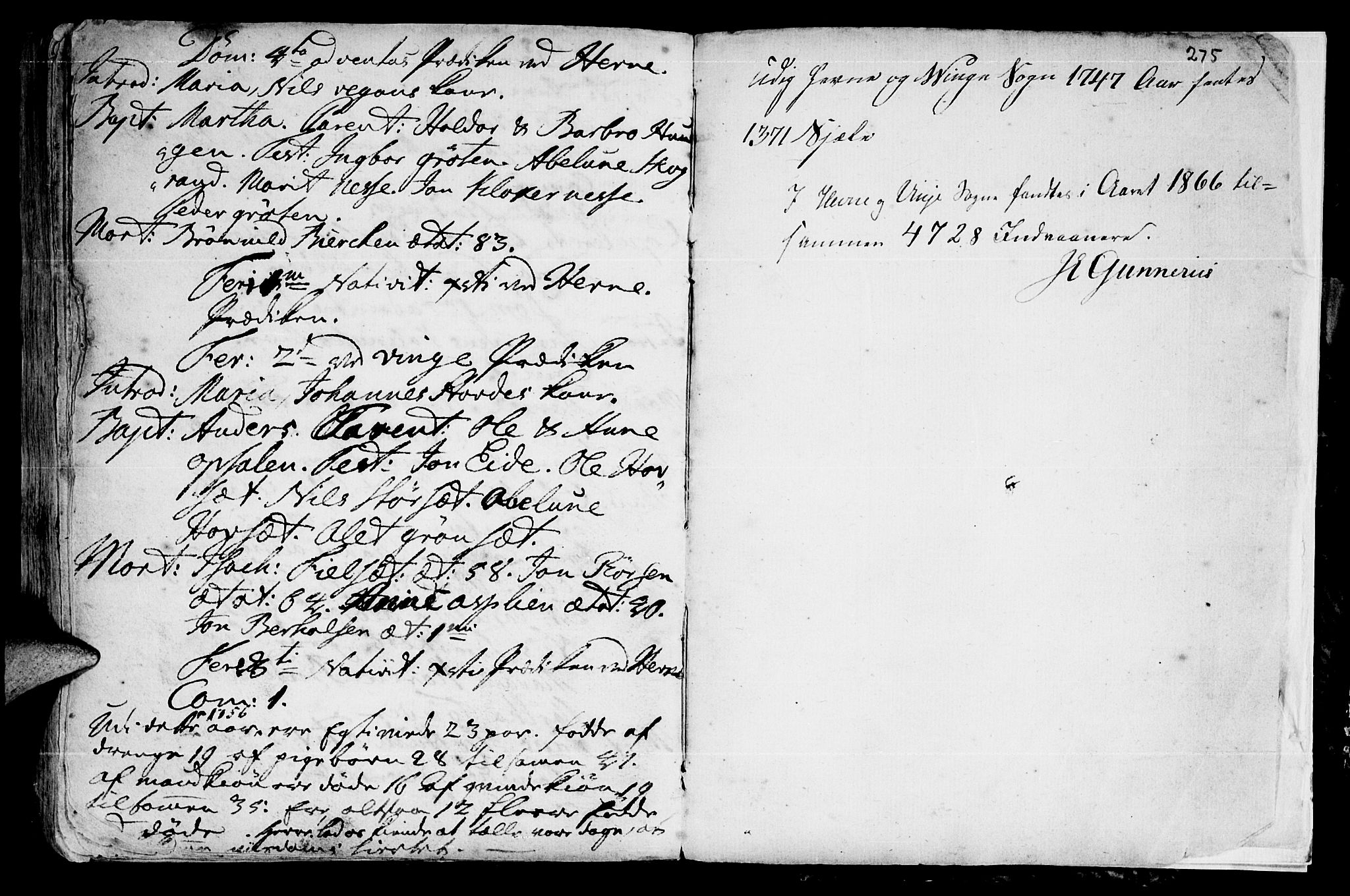 Ministerialprotokoller, klokkerbøker og fødselsregistre - Sør-Trøndelag, SAT/A-1456/630/L0488: Parish register (official) no. 630A01, 1717-1756, p. 274-275