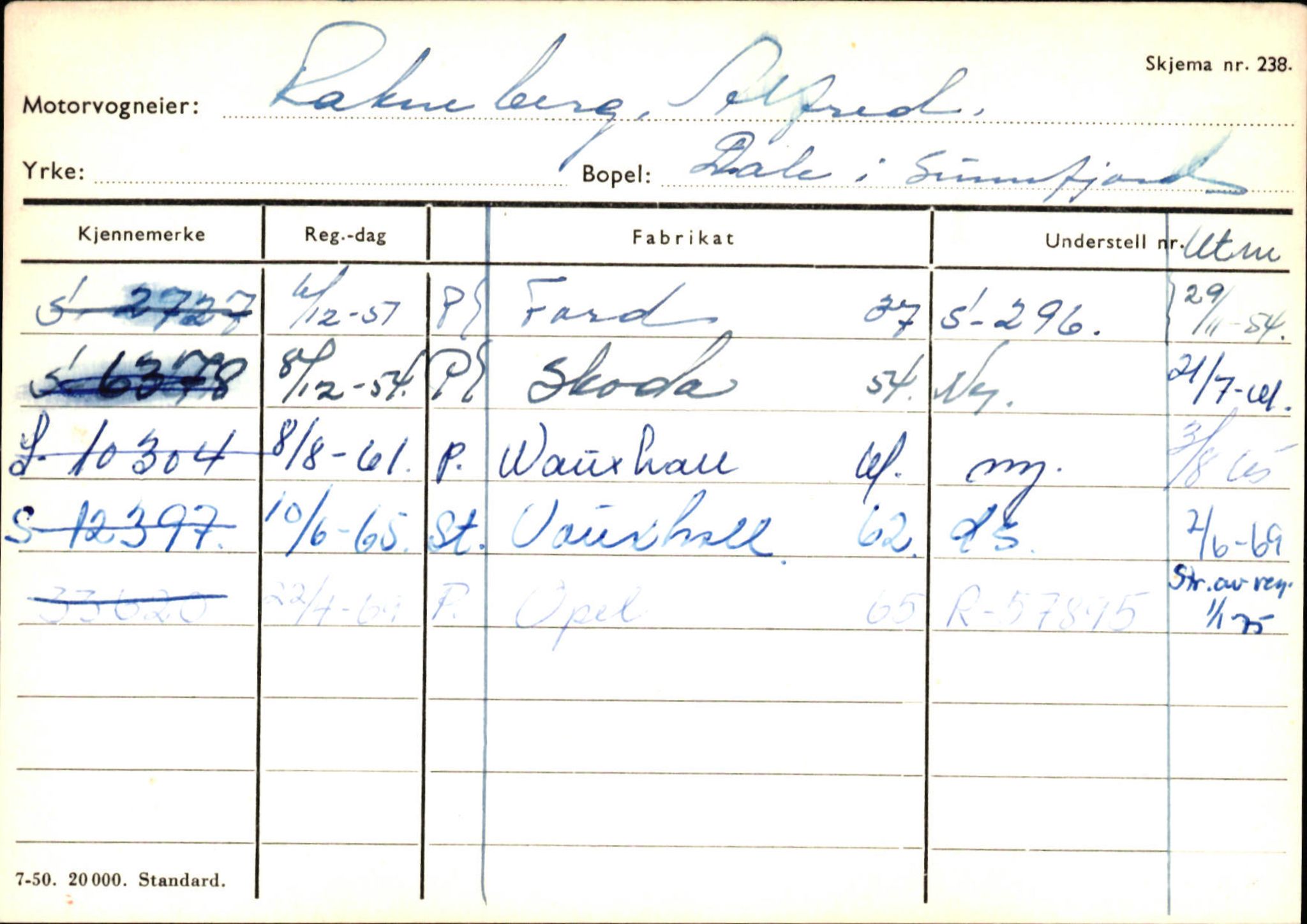 Statens vegvesen, Sogn og Fjordane vegkontor, SAB/A-5301/4/F/L0126: Eigarregister Fjaler M-Å. Leikanger A-Å, 1945-1975, p. 25