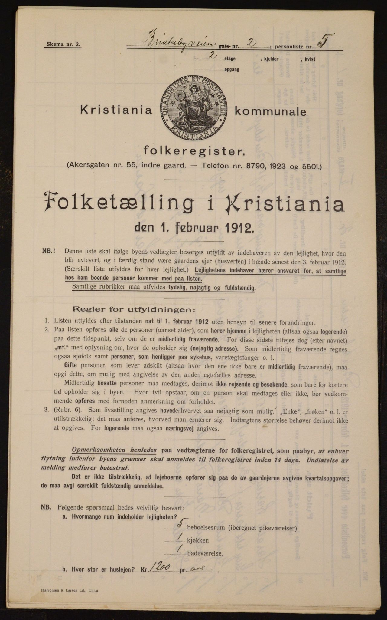 OBA, Municipal Census 1912 for Kristiania, 1912, p. 9027