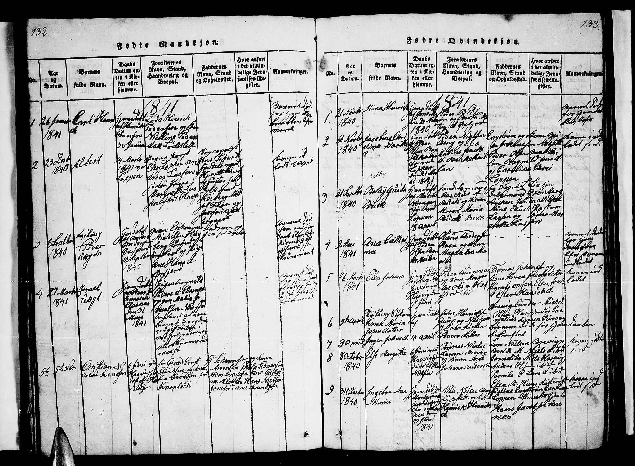 Loppa sokneprestkontor, SATØ/S-1339/H/Hb/L0001klokker: Parish register (copy) no. 1, 1820-1849, p. 132-133