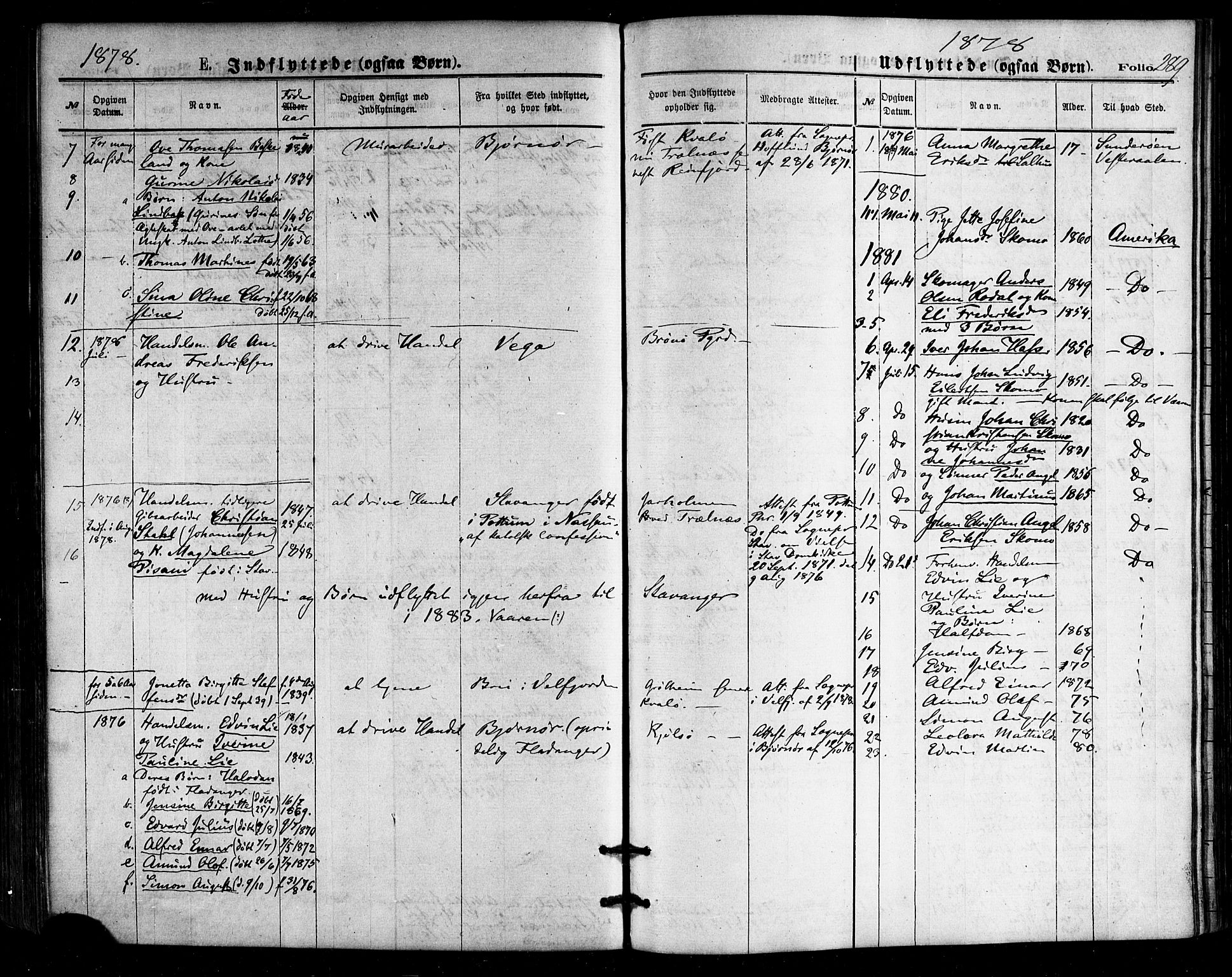 Ministerialprotokoller, klokkerbøker og fødselsregistre - Nordland, SAT/A-1459/813/L0199: Parish register (official) no. 813A09, 1875-1885, p. 289