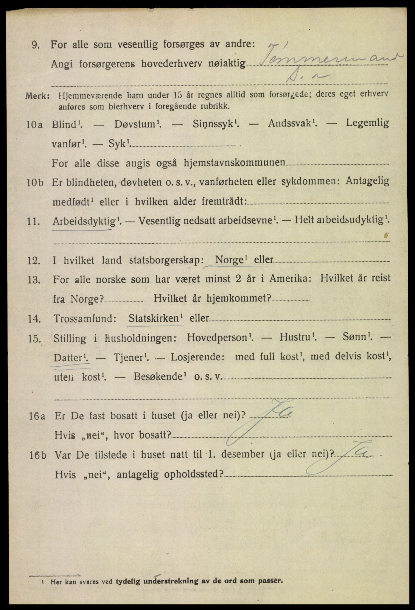 SAH, 1920 census for Vardal, 1920, p. 4582