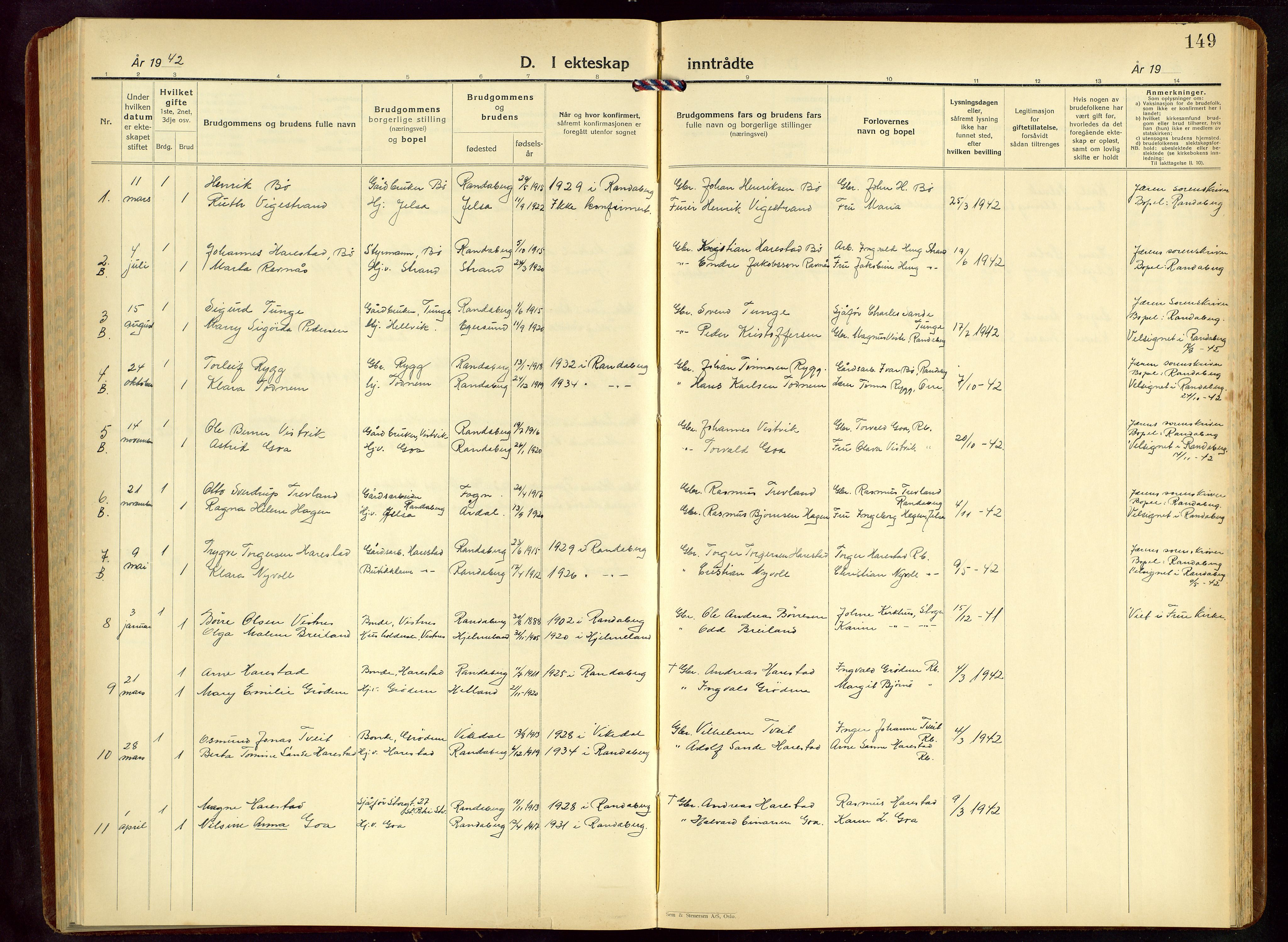 Hetland sokneprestkontor, AV/SAST-A-101826/30/30BB/L0015: Parish register (copy) no. B 15, 1940-1955, p. 149