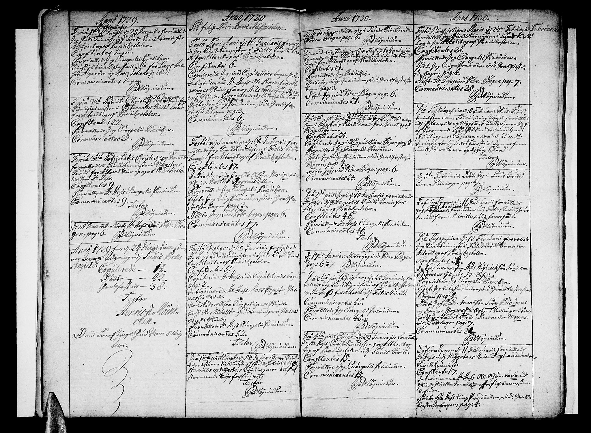 Sund sokneprestembete, AV/SAB-A-99930: Parish register (official) no. A 1, 1729-1740