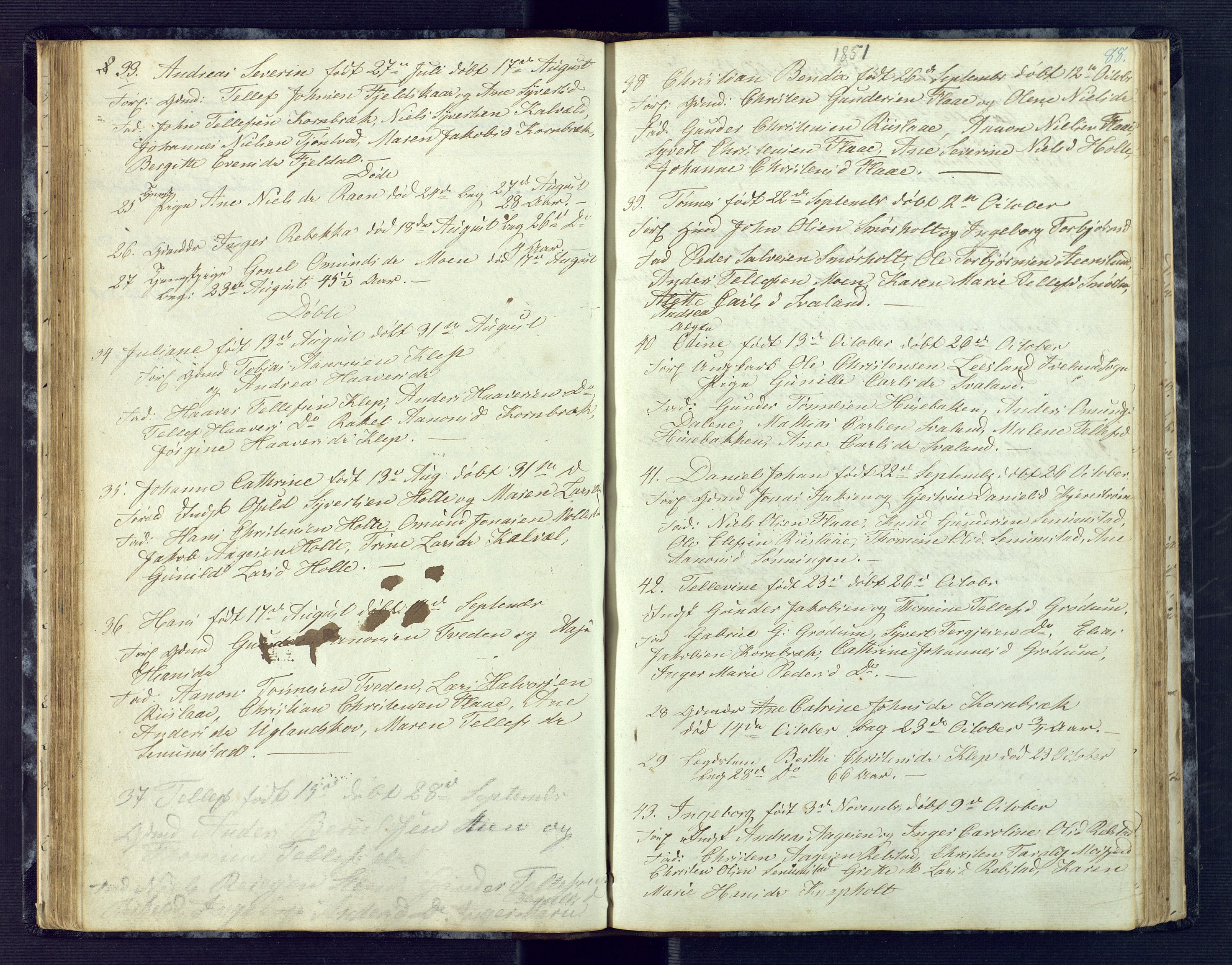 Birkenes sokneprestkontor, SAK/1111-0004/F/Fb/L0001: Parish register (copy) no. B 1, 1837-1856, p. 88