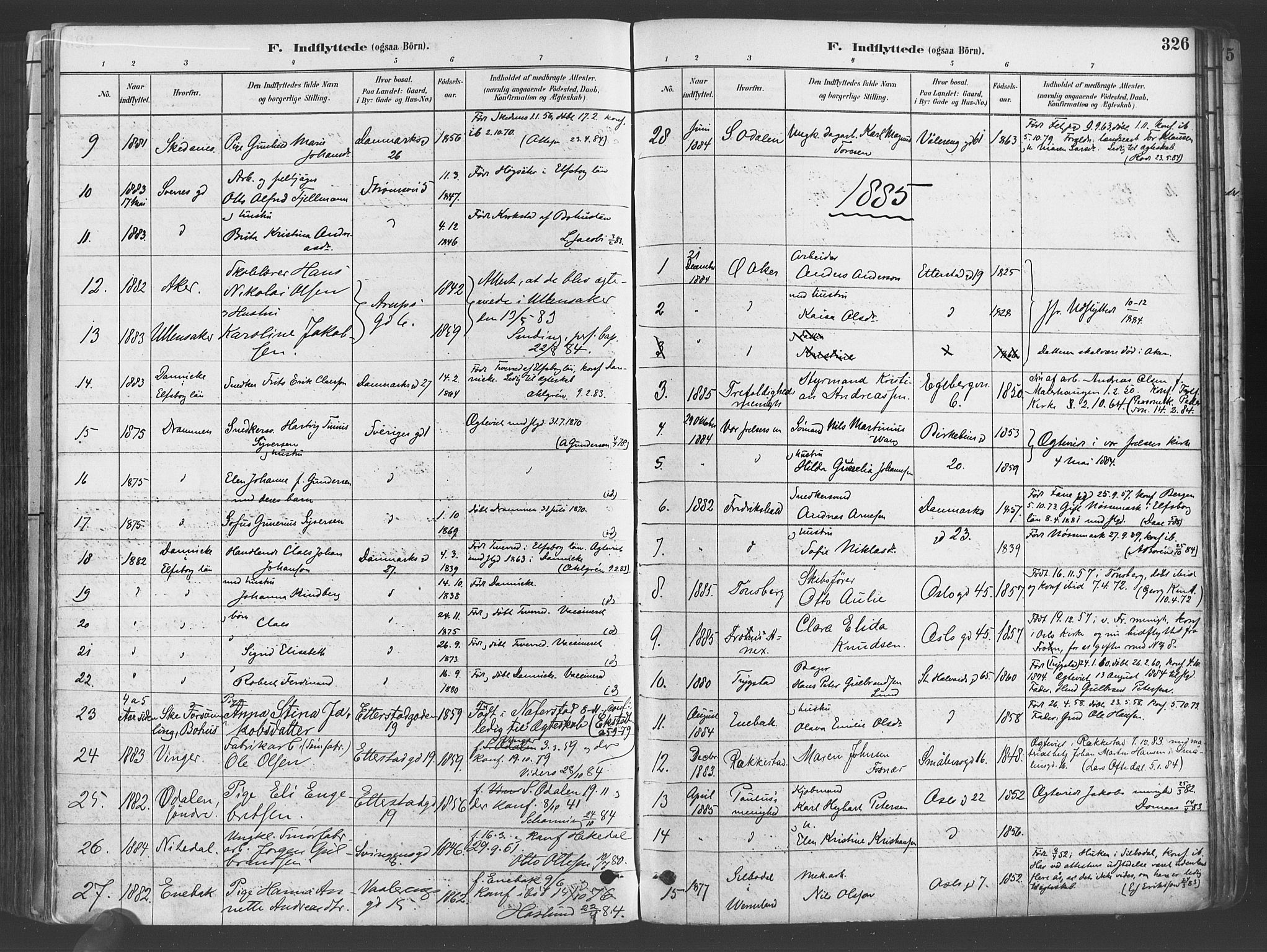 Gamlebyen prestekontor Kirkebøker, SAO/A-10884/F/Fa/L0006: Parish register (official) no. 6, 1881-1890, p. 326