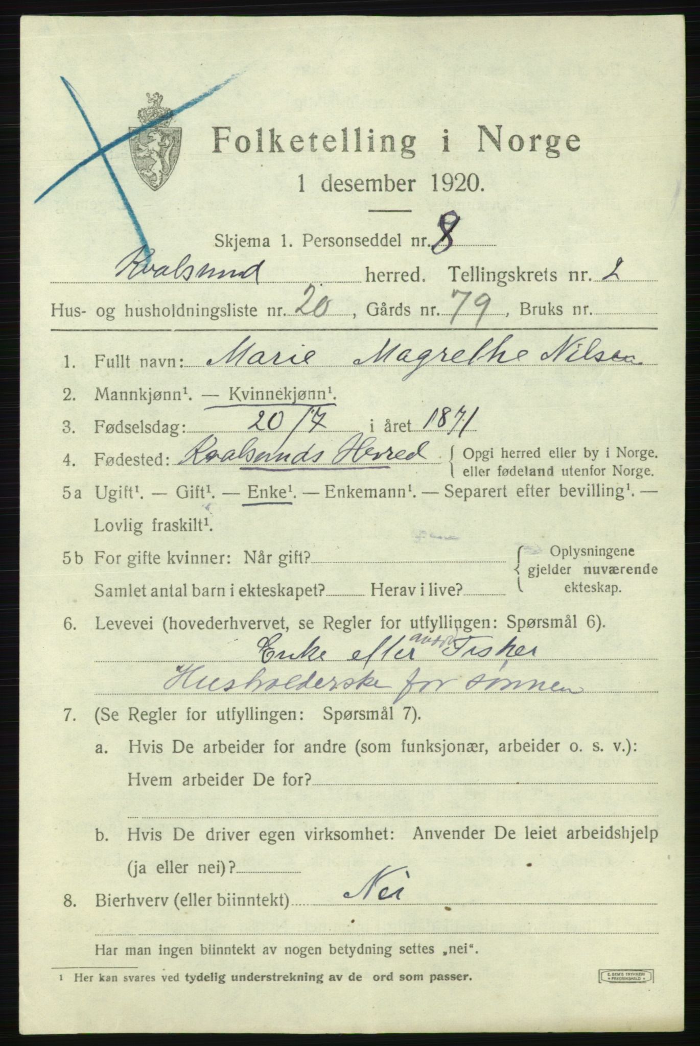 SATØ, 1920 census for , 1920, p. 942