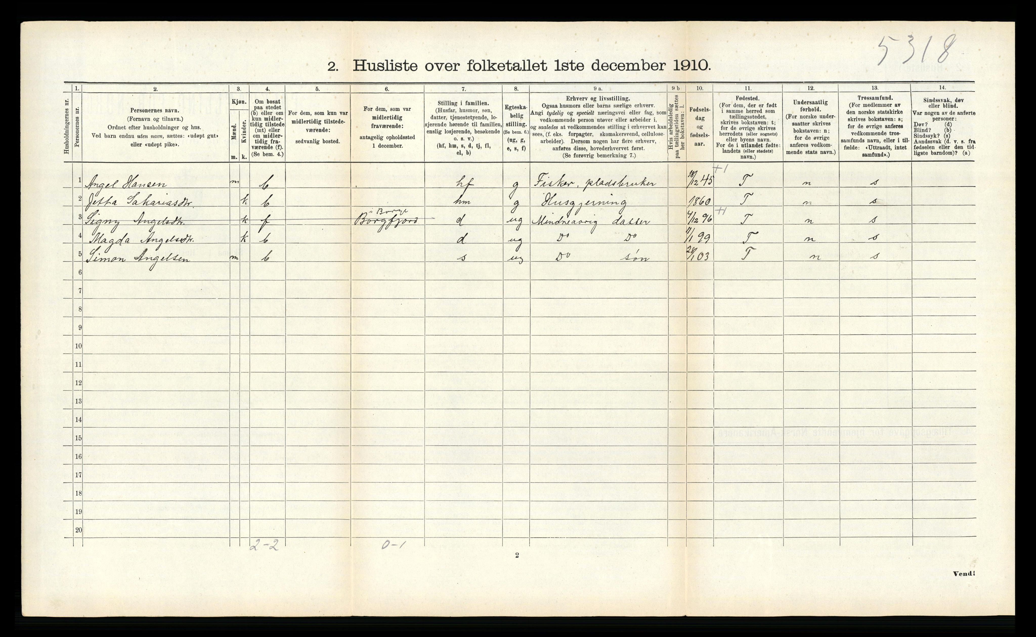 RA, 1910 census for Borge, 1910, p. 552