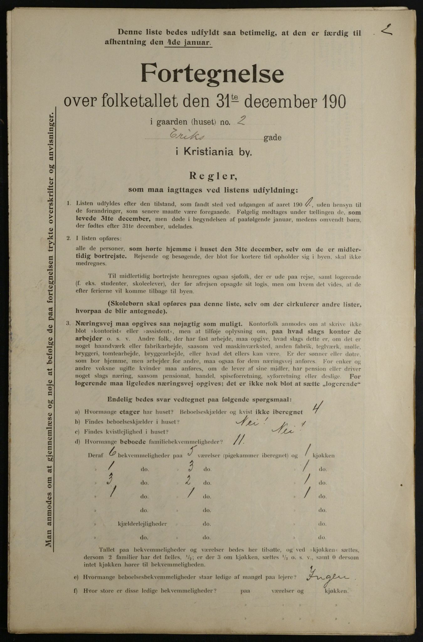 OBA, Municipal Census 1901 for Kristiania, 1901, p. 3120