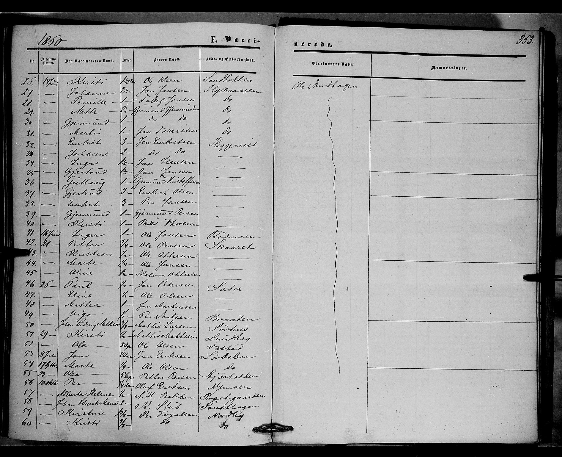 Trysil prestekontor, AV/SAH-PREST-046/H/Ha/Haa/L0005: Parish register (official) no. 5, 1851-1865, p. 353