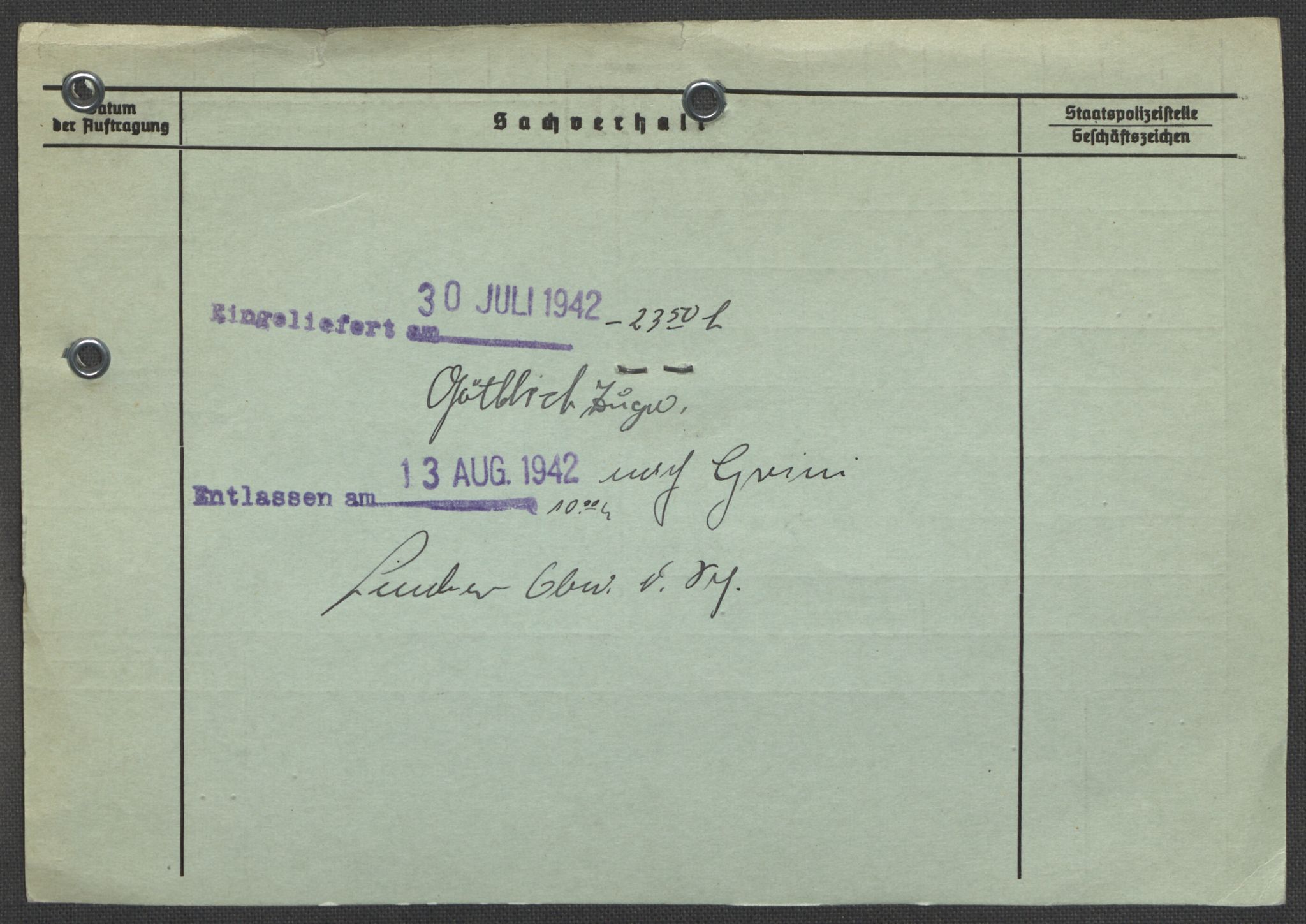 Befehlshaber der Sicherheitspolizei und des SD, RA/RAFA-5969/E/Ea/Eaa/L0005: Register over norske fanger i Møllergata 19: Hø-Kj, 1940-1945, p. 1152