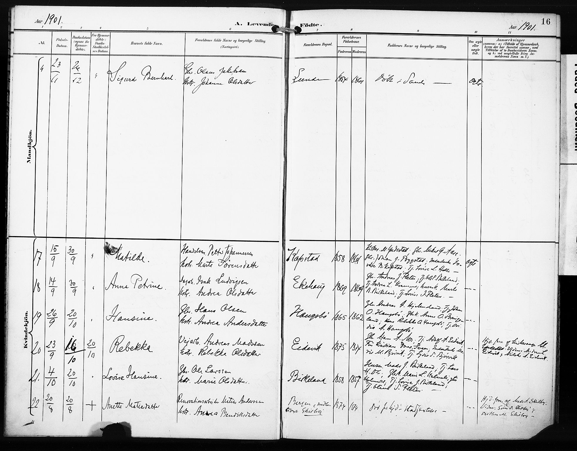 Gaular sokneprestembete, AV/SAB-A-80001/H/Haa: Parish register (official) no. C 2, 1898-1910, p. 16