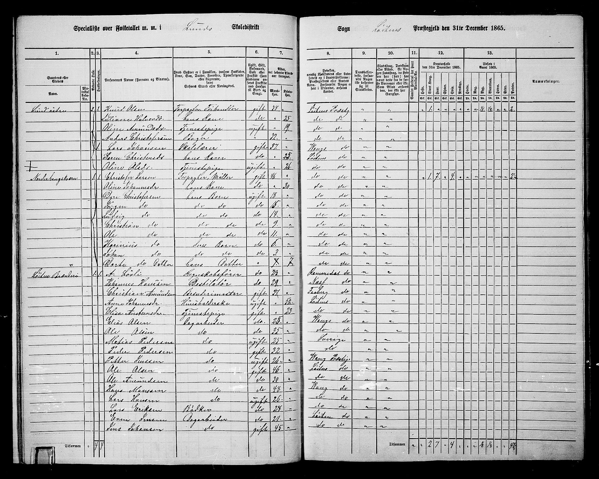 RA, 1865 census for Løten, 1865, p. 23