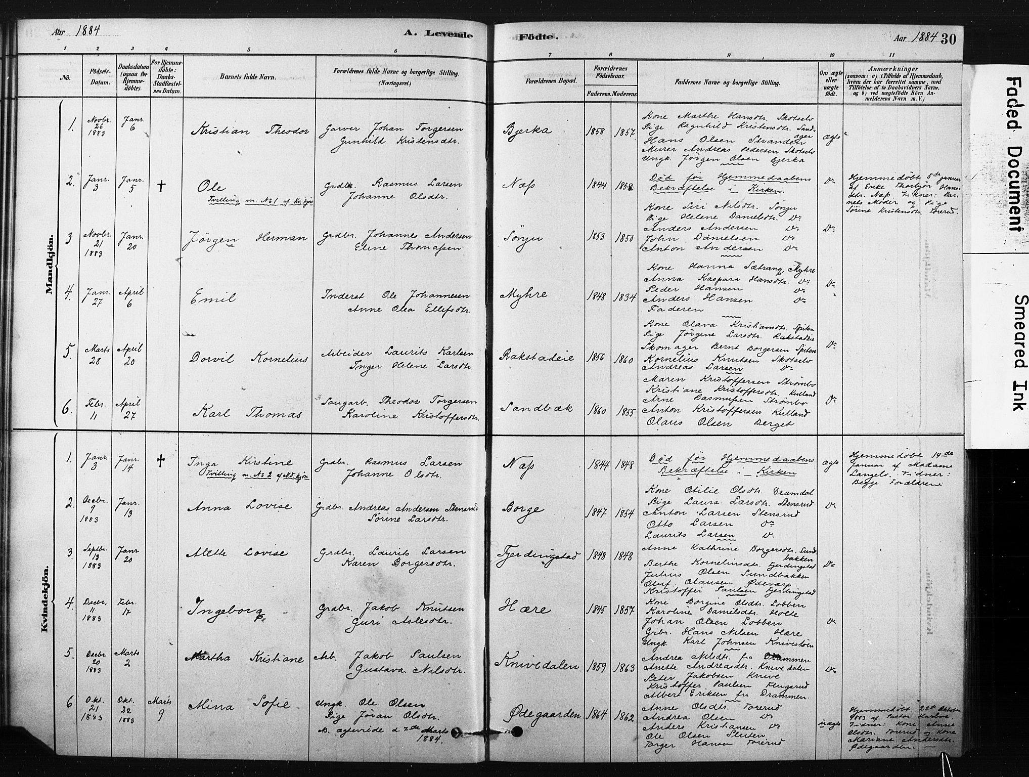 Eiker kirkebøker, SAKO/A-4/F/Fc/L0001: Parish register (official) no. III 1, 1878-1889, p. 30